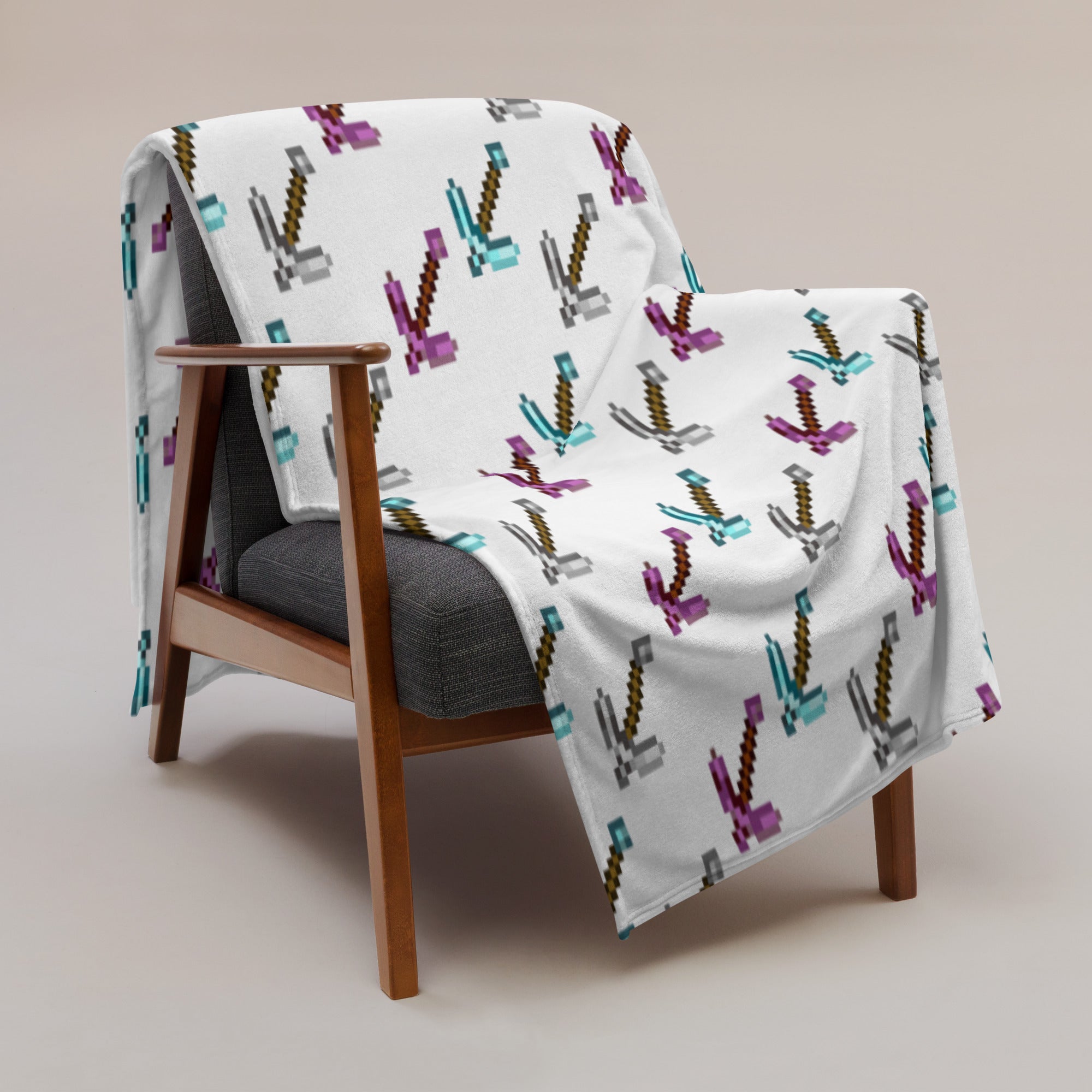 Pickaxe | 60x80 Throw Blanket | Minecraft Blankets Threads and Thistles Inventory 60×80