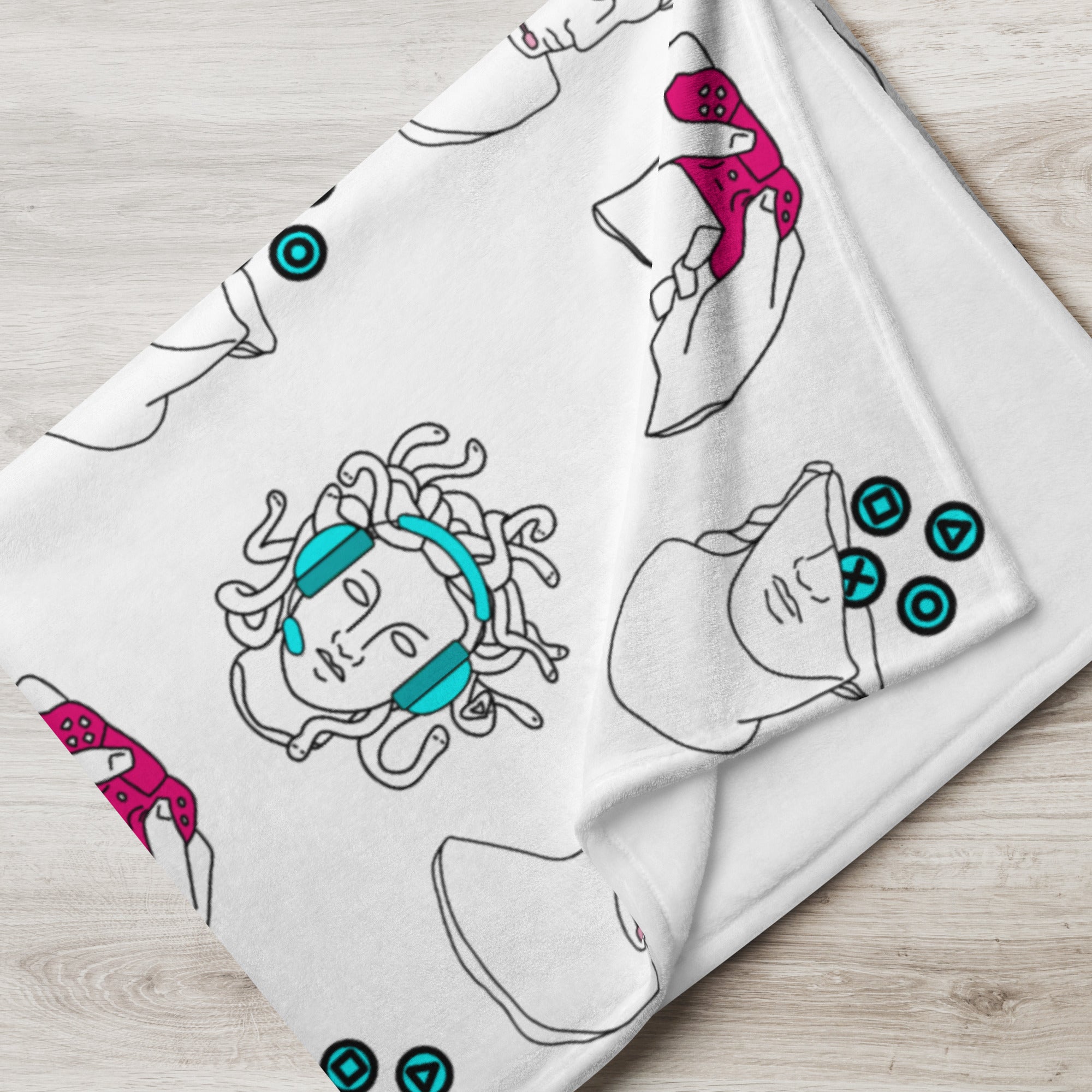Gamer Statues | 60x80 Throw Blanket | Feminist Gamer Blankets Threads and Thistles Inventory