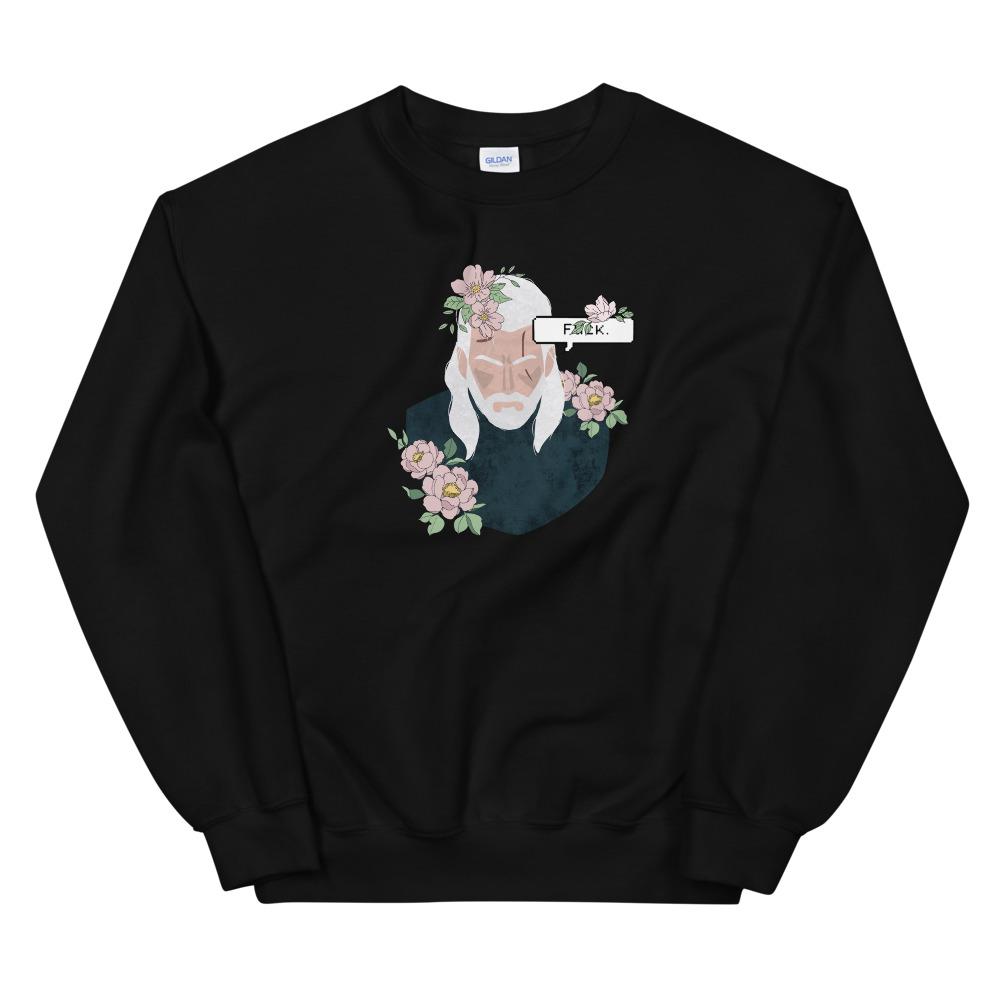 Floral Witcher | Unisex Sweatshirt | The Witcher Threads and Thistles Inventory Black S