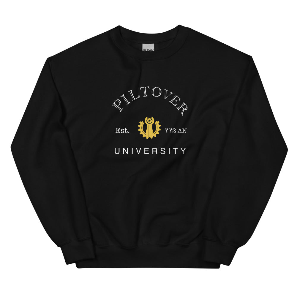 Piltover University | Unisex Sweatshirt | League of Legends Threads and Thistles Inventory Black S 