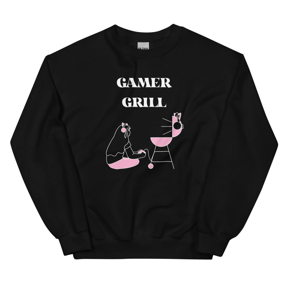 Gamer Grill | Unisex Sweatshirt | Feminist Gamer Threads and Thistles Inventory Black S