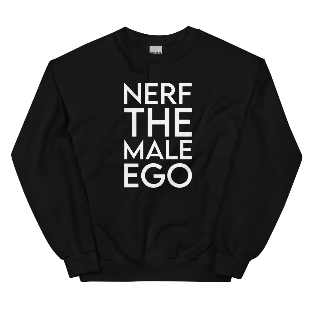 Nerf the Male Ego | Unisex Sweatshirt | Feminist Gamer Threads and Thistles Inventory Black S