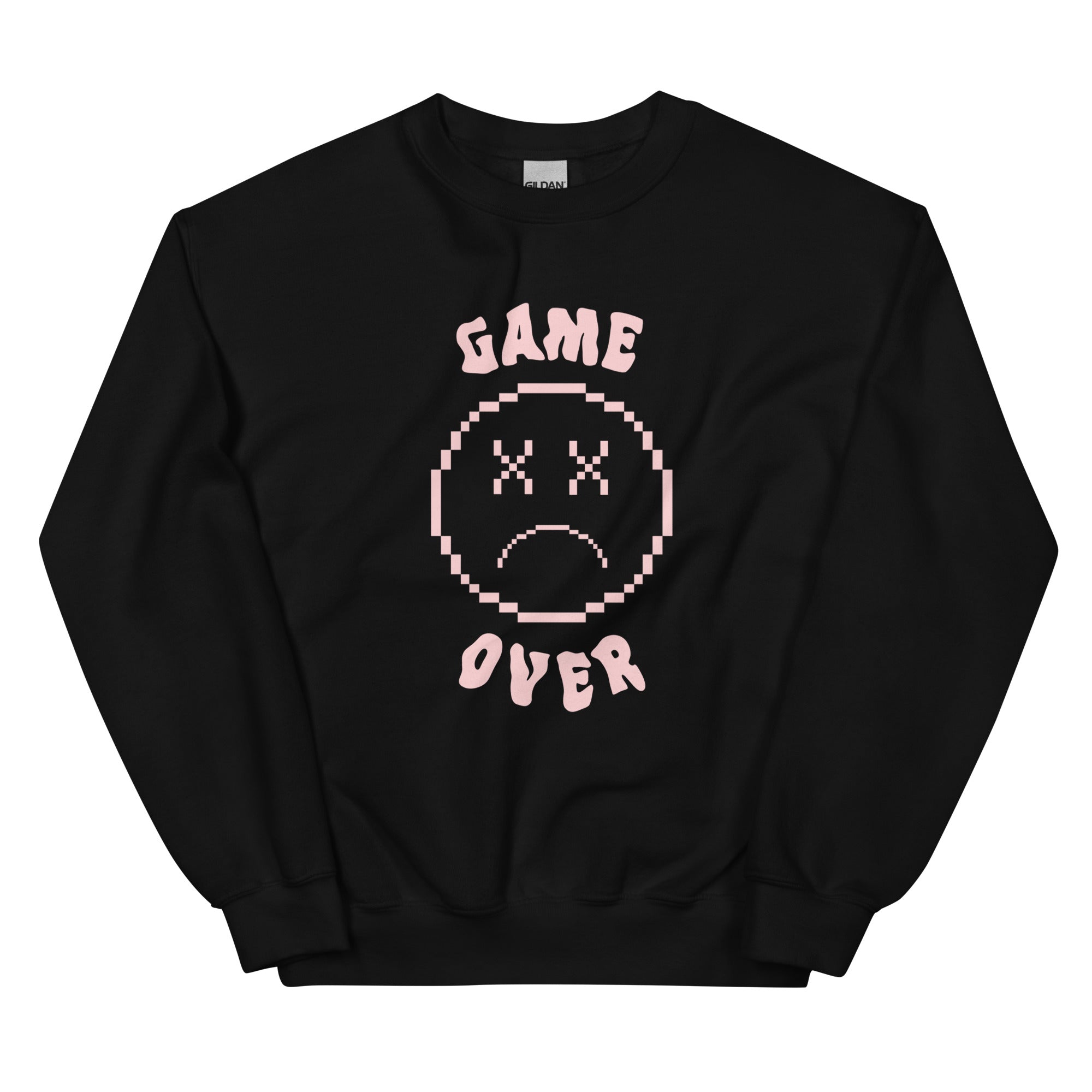 Game Over Smiley | Unisex Sweatshirt Threads and Thistles Inventory Black S