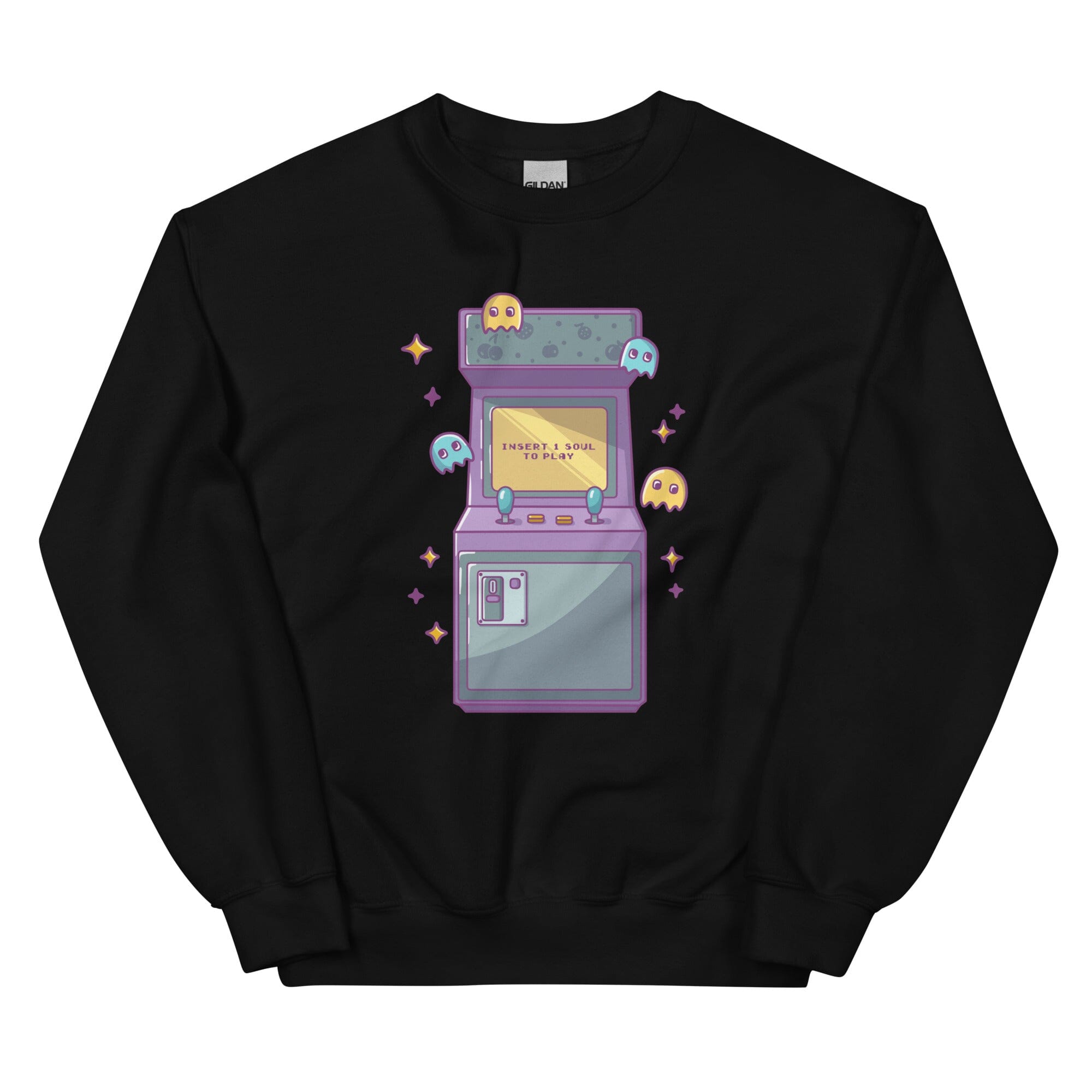 Insert 1 Soul to Play | Unisex Sweatshirt | Retro Gamer Threads & Thistles Inventory Black S