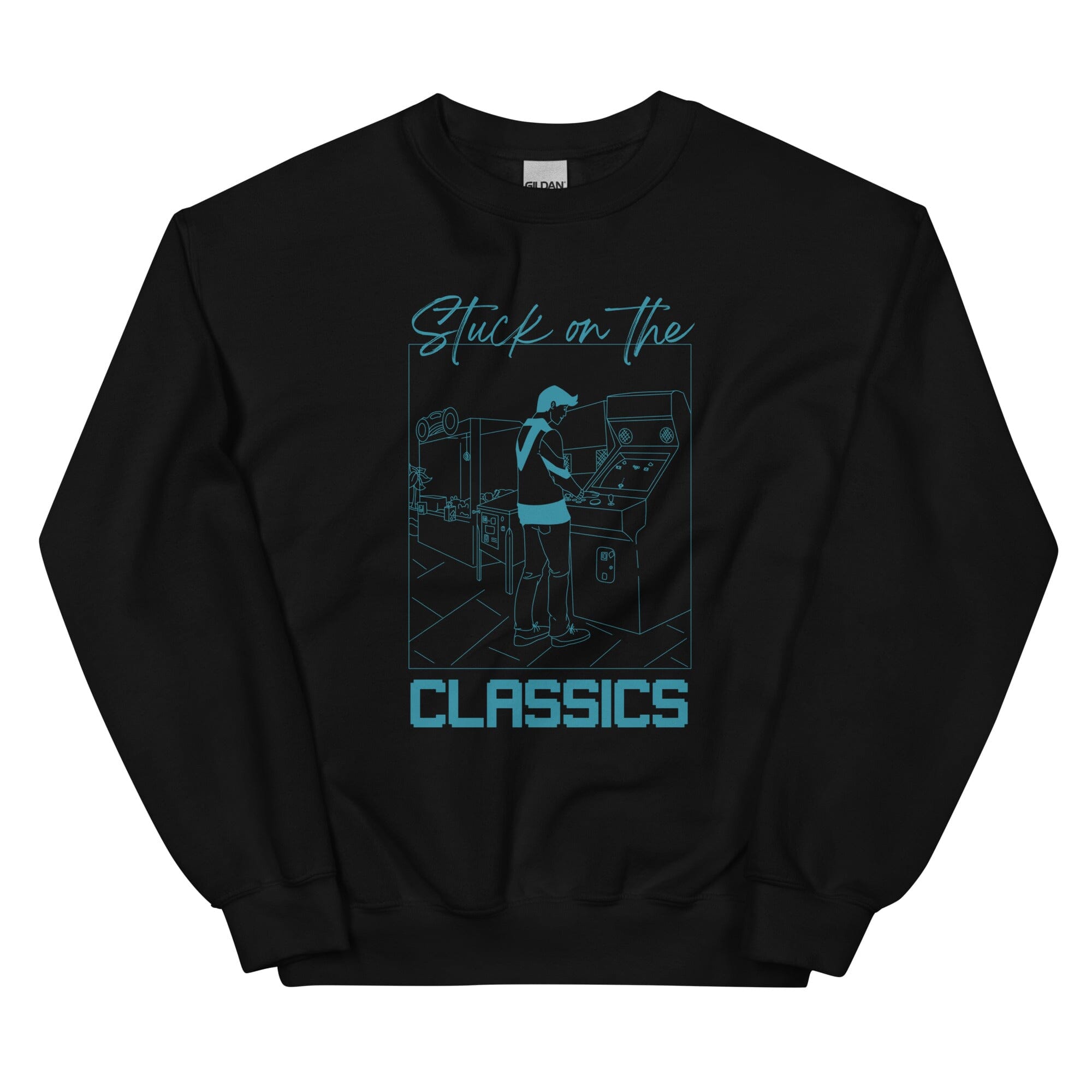 Stuck on the Classics | Unisex Sweatshirt | Retro Gaming Threads & Thistles Inventory Black S
