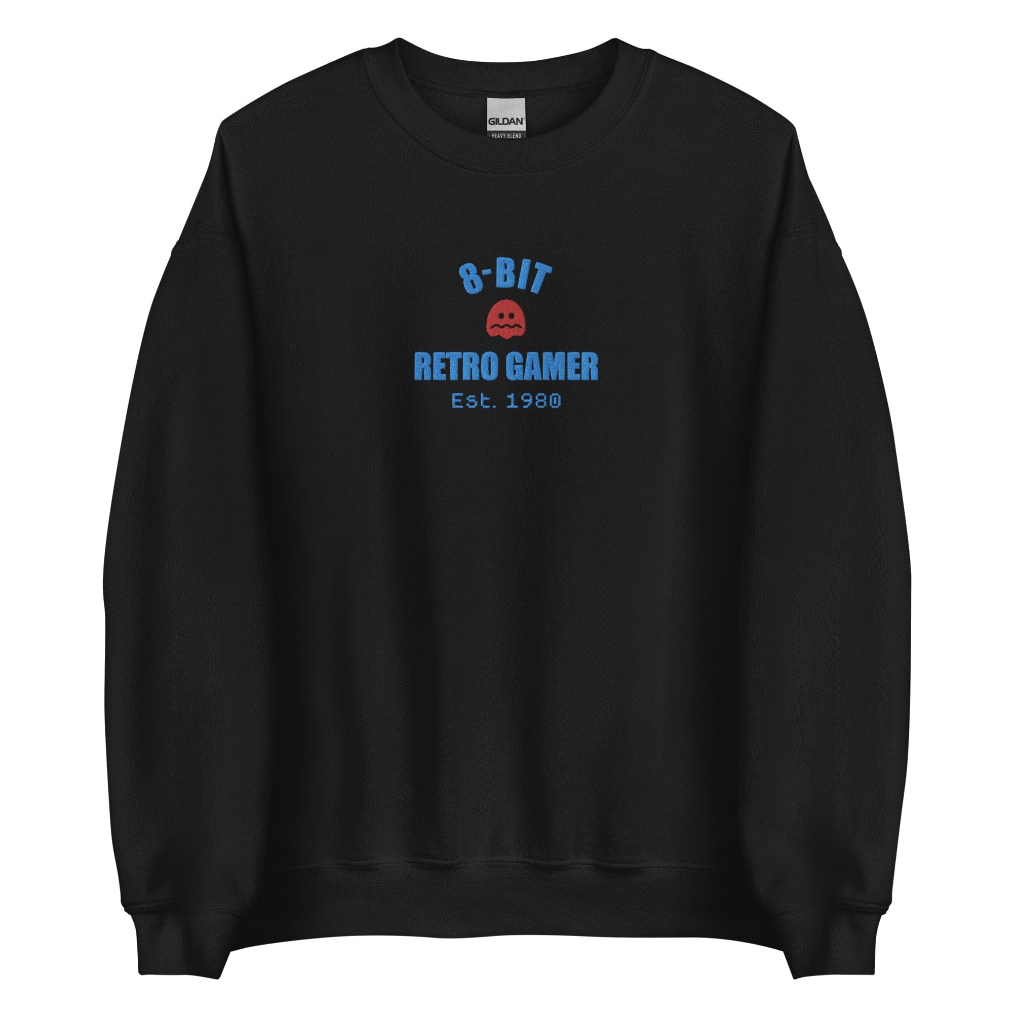 8-Bit Retro Gamer | Embroidered Unisex Sweatshirt | Retro Gaming Threads & Thistles Inventory Black S