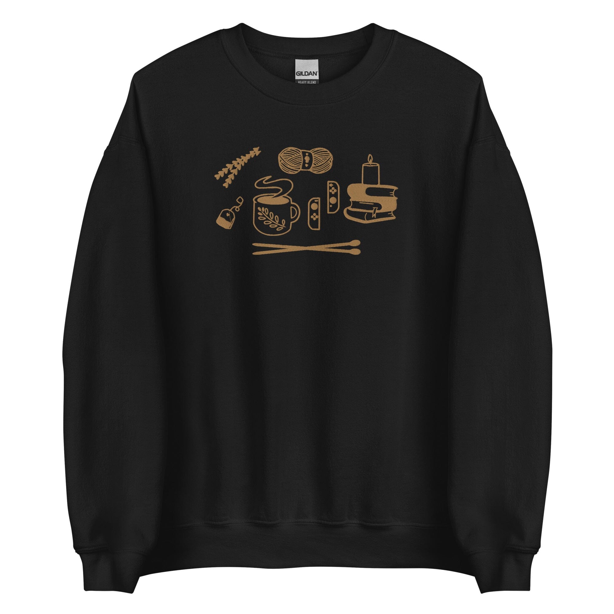 Cozy Hobbies | Embroidered Unisex Sweatshirt | Cozy Gamer Threads & Thistles Inventory Black S