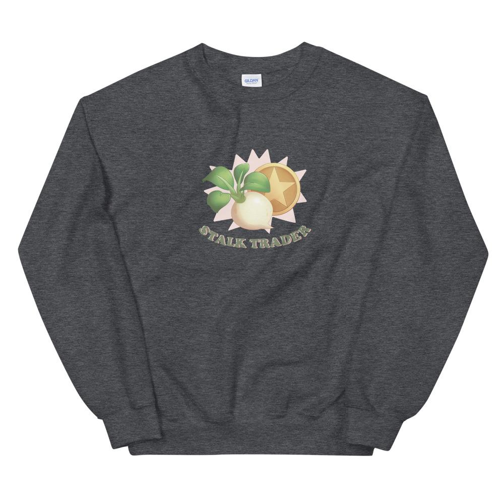 Stalk Trader | Unisex Sweatshirt | Animal Crossing Threads and Thistles Inventory Dark Heather S