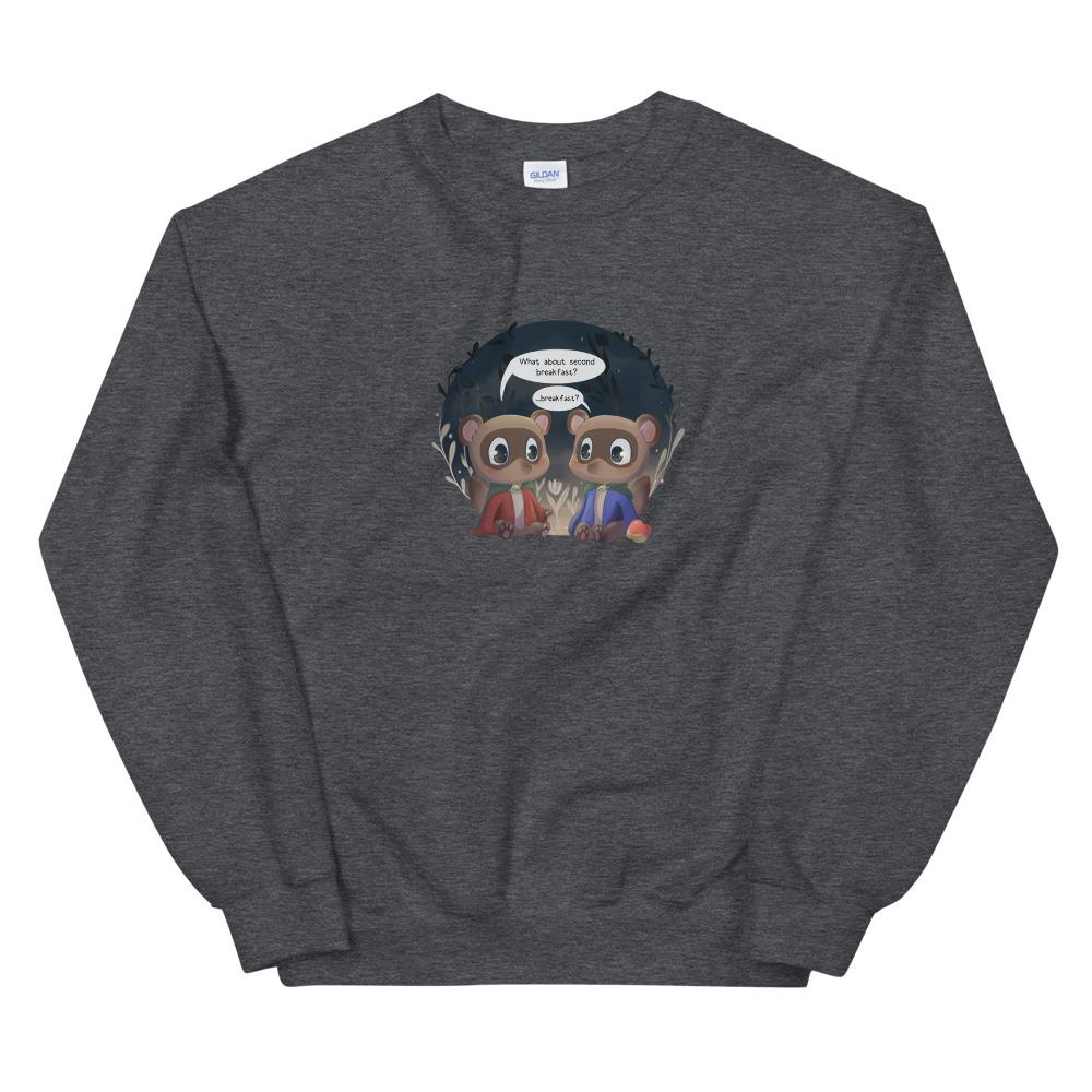 Nooklings Breakfast | Unisex Sweatshirt | Animal Crossing Threads and Thistles Inventory Dark Heather S