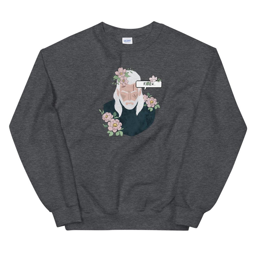 Floral Witcher | Unisex Sweatshirt | The Witcher Threads and Thistles Inventory Dark Heather S