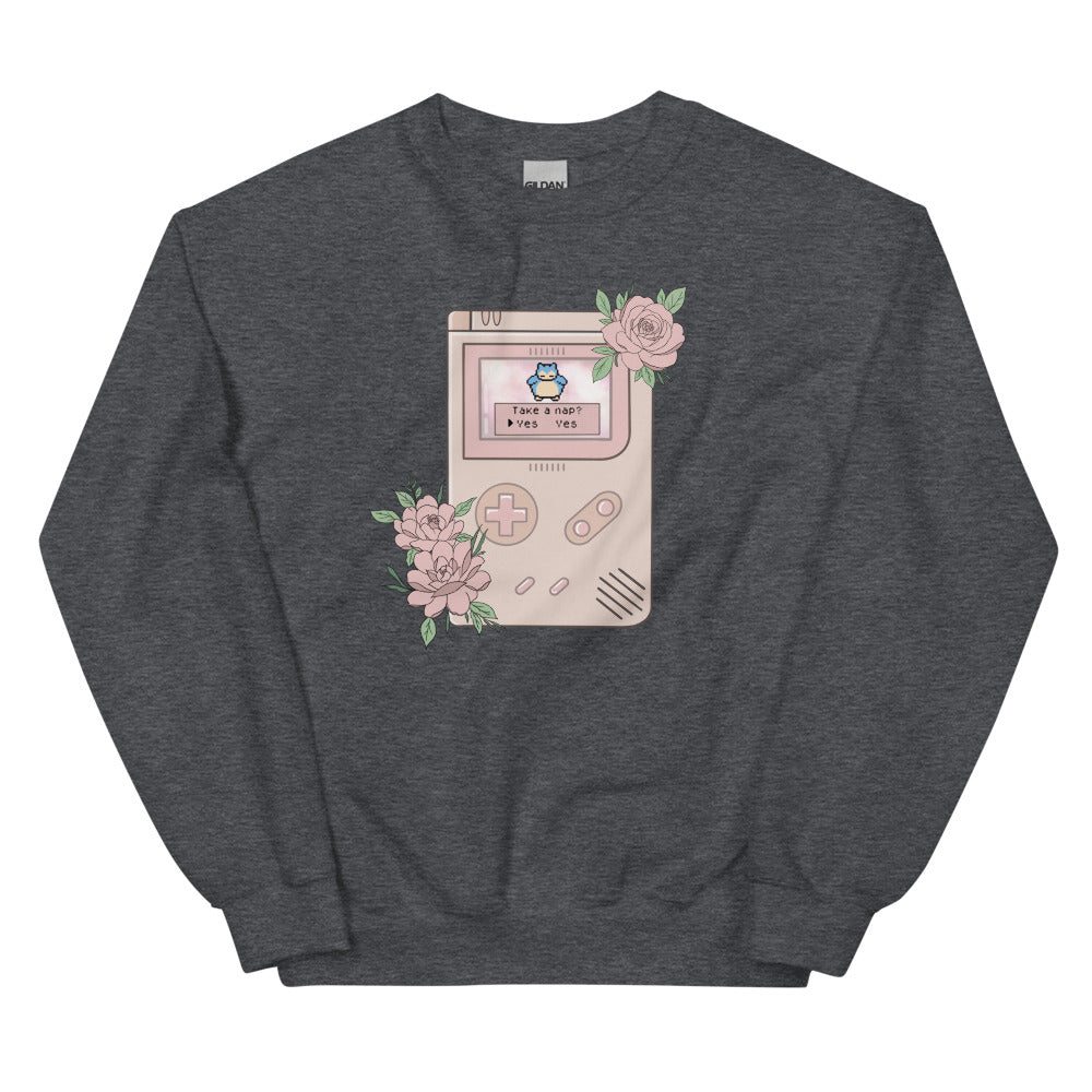 Take a Nap? | Unisex Sweatshirt | Pokemon Threads and Thistles Inventory Dark Heather S