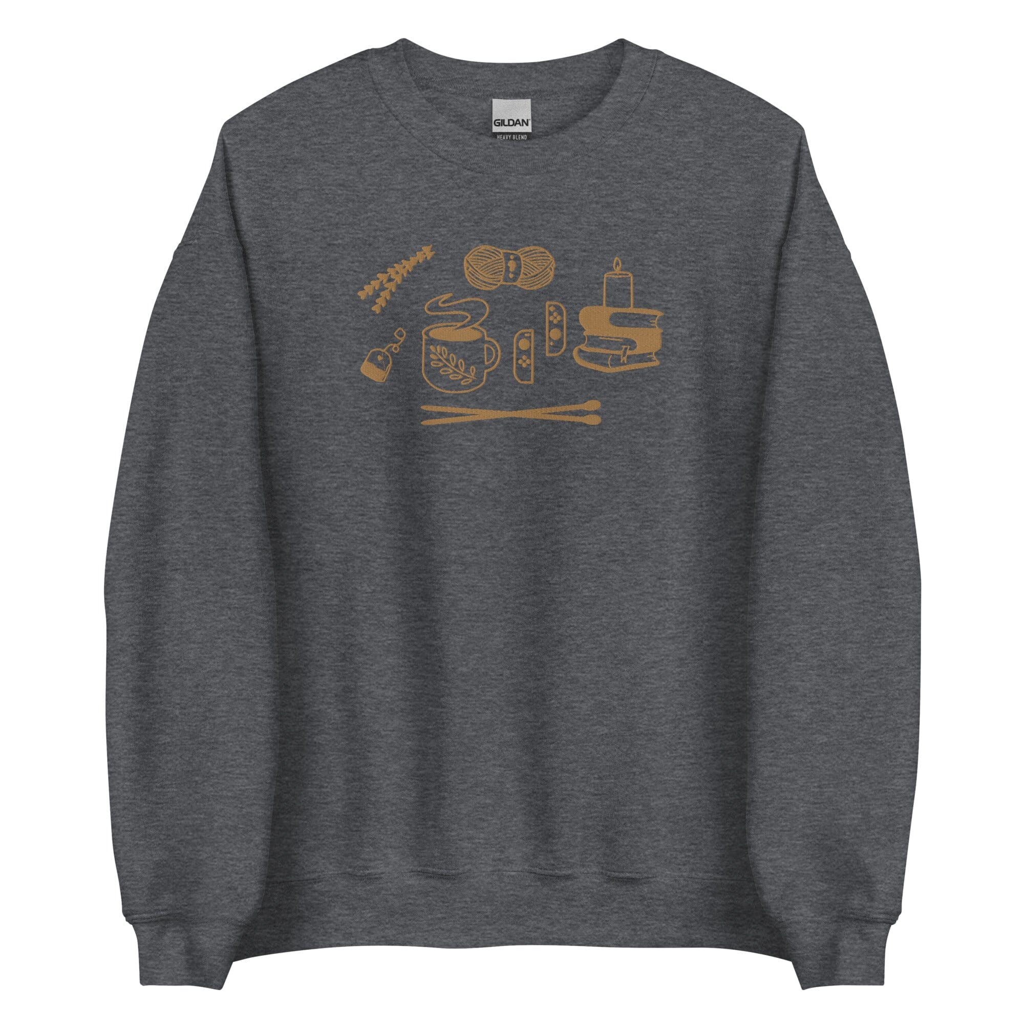 Cozy Hobbies | Embroidered Unisex Sweatshirt | Cozy Gamer Threads & Thistles Inventory Dark Heather S