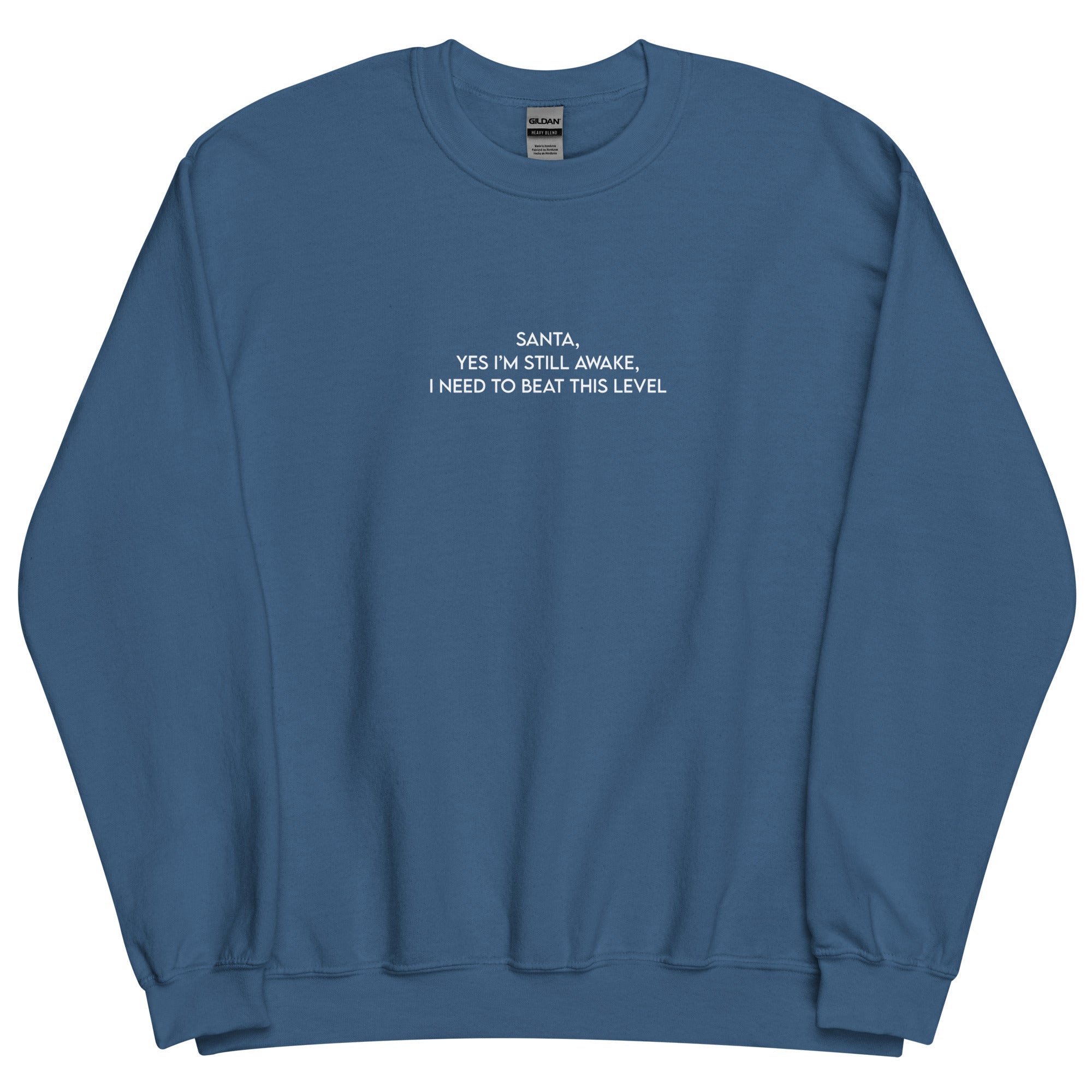 Santa, I'm Still Awake | Unisex Sweatshirt | Cozy Gamer Christmas Threads & Thistles Inventory Indigo Blue S