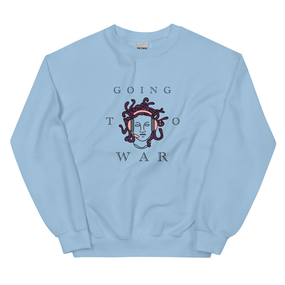 Going to War | Unisex Sweatshirt | Feminist Gamer Threads and Thistles Inventory Light Blue S