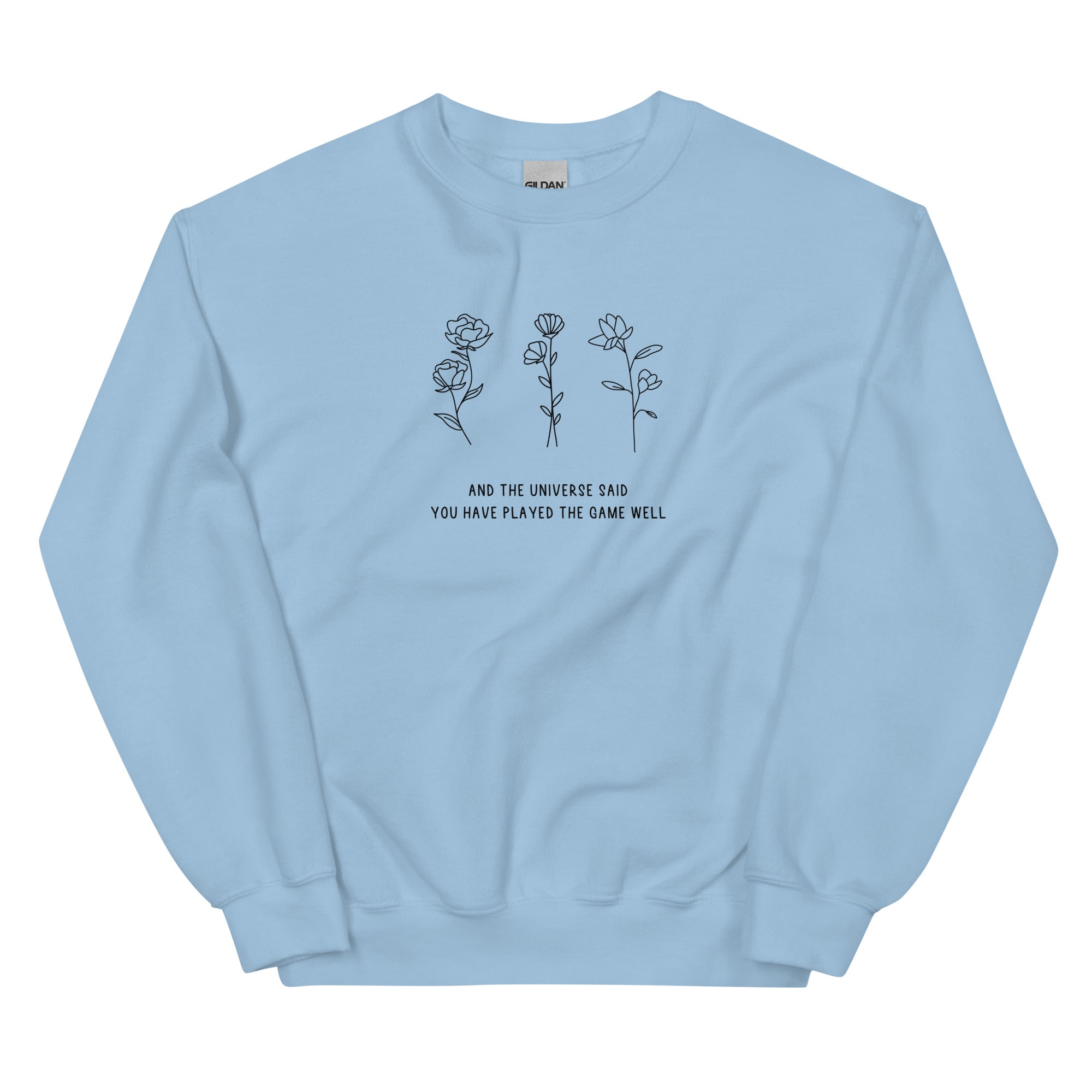 You Have Played the Game Well | Unisex Sweatshirt | Minecraft Threads and Thistles Inventory Light Blue S