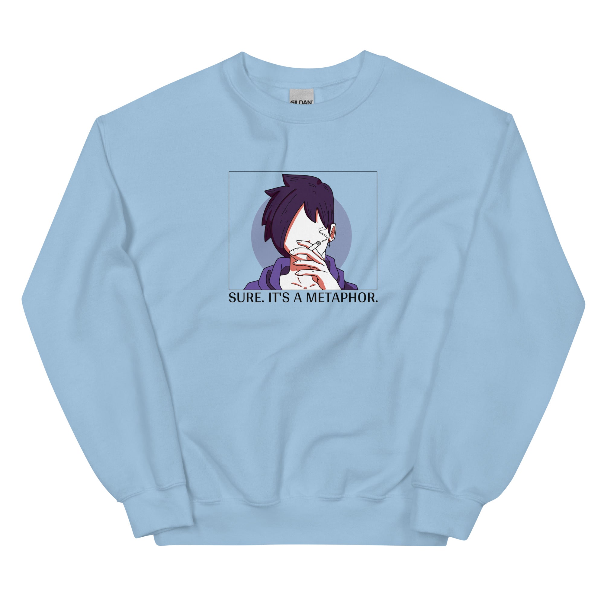 Sebastian's Metaphor | Unisex Sweatshirt | Stardew Valley Threads and Thistles Inventory Light Blue S