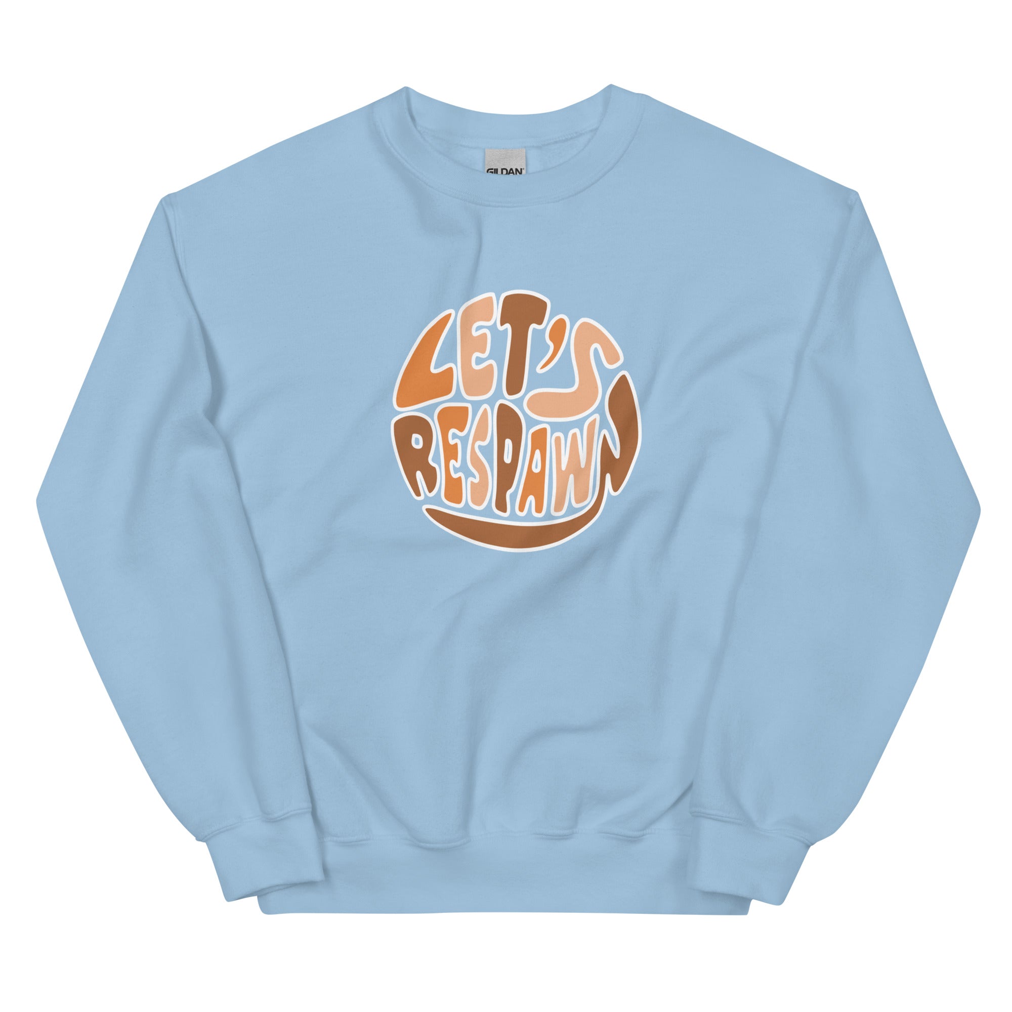 Let's Respawn | Unisex Sweatshirt Threads and Thistles Inventory Light Blue S
