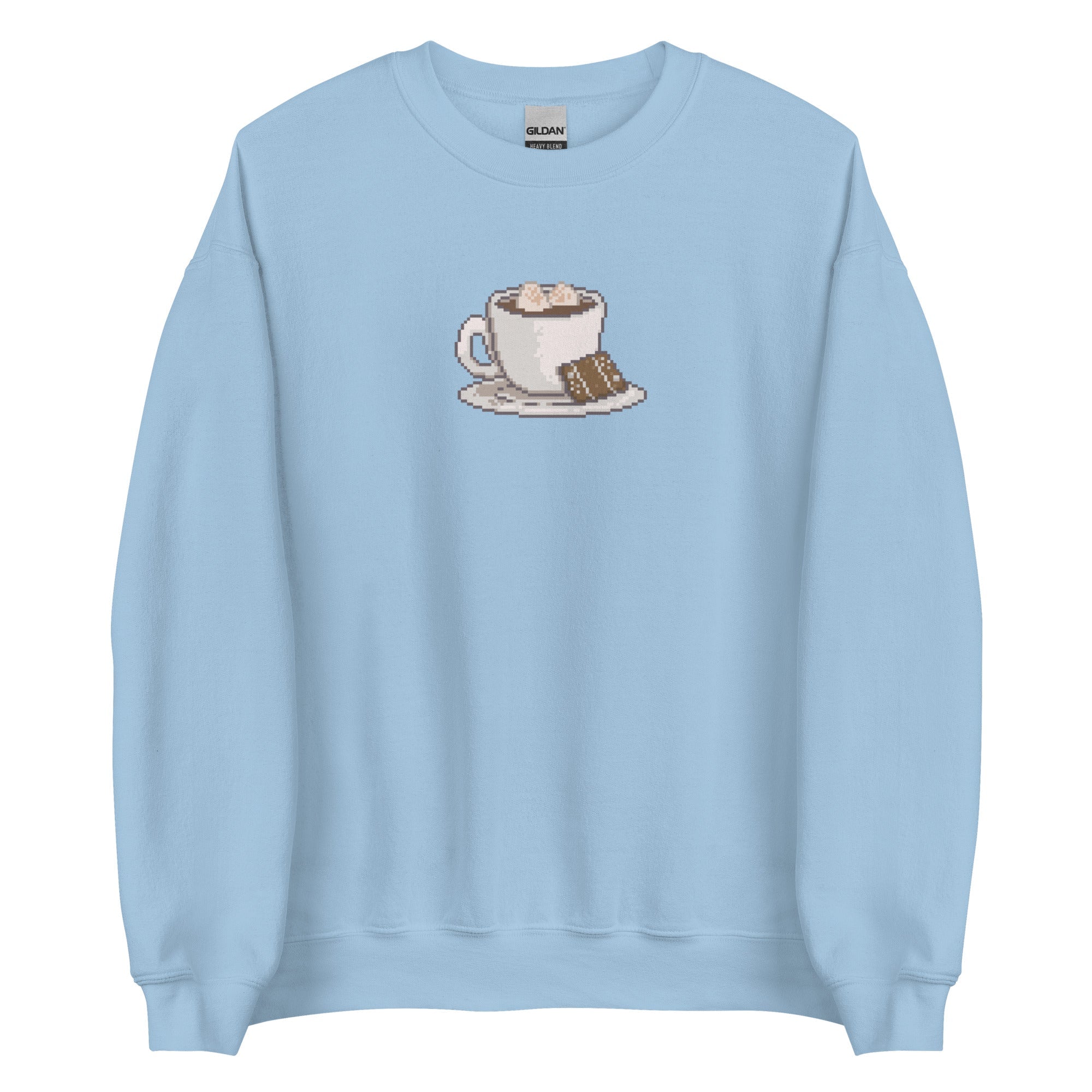 Pixelated Cocoa and Switch | Unisex Sweatshirt | Cozy Gamer Christmas Sweatshirt Threads & Thistles Inventory Light Blue S