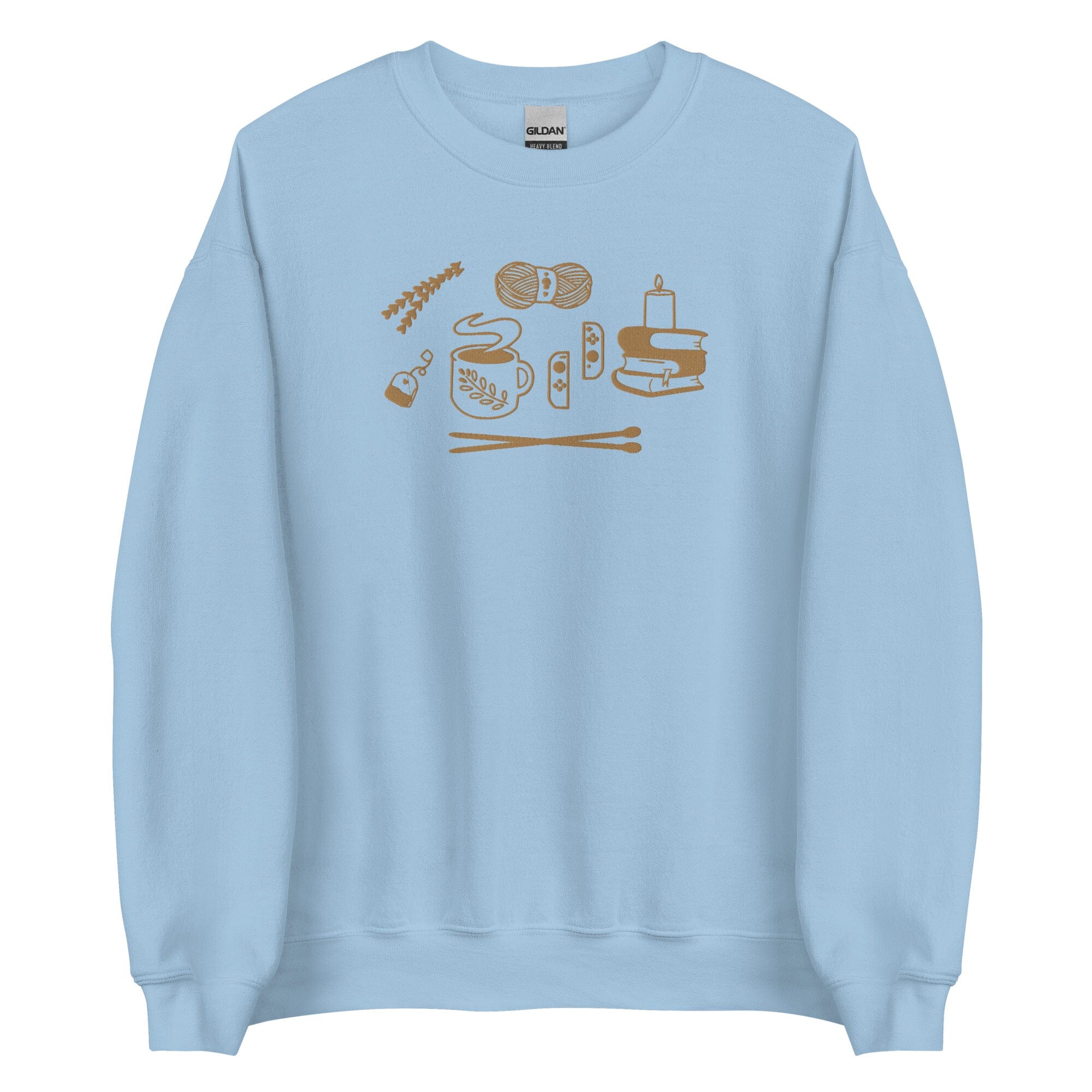 Cozy Hobbies | Embroidered Unisex Sweatshirt | Cozy Gamer Threads & Thistles Inventory Light Blue S