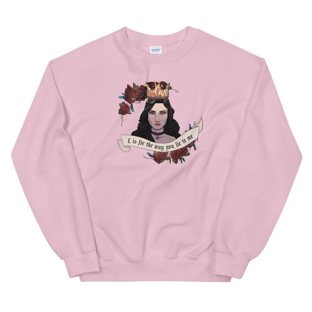 Lie to me | Unisex Sweatshirt | The Witcher Threads and Thistles Inventory Light Pink S