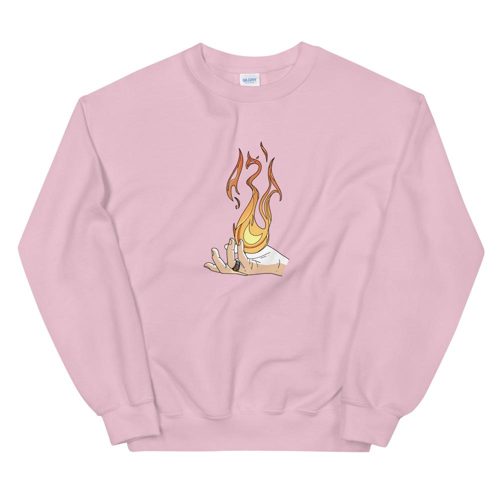 Destruction Spell | Unisex Sweatshirt | Skyrim Threads and Thistles Inventory Light Pink S