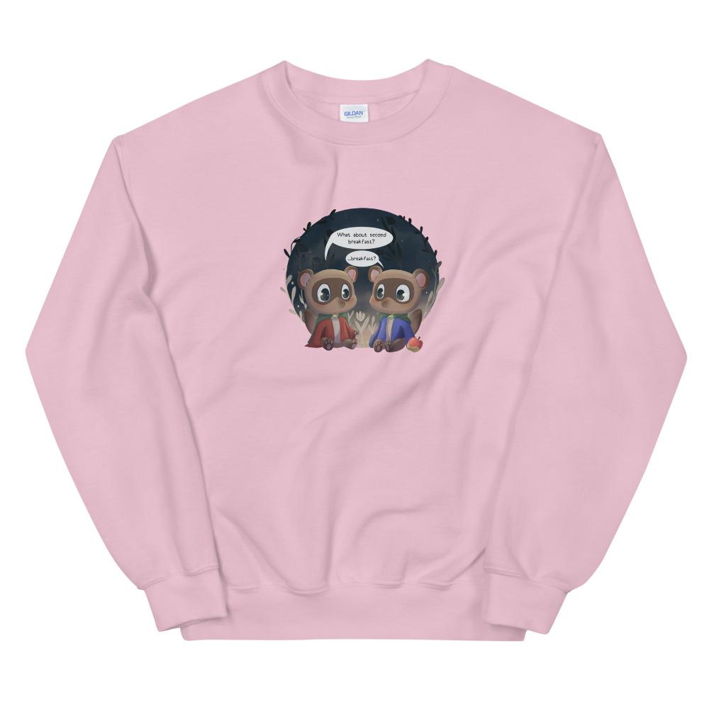 Nooklings Breakfast | Unisex Sweatshirt | Animal Crossing Threads and Thistles Inventory Light Pink S
