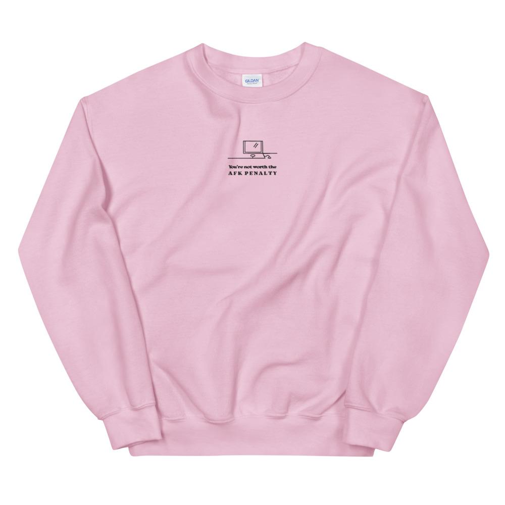 AFK Penalty | Embroidered Unisex Sweatshirt | FPS/TPS Threads and Thistles Inventory Light Pink S