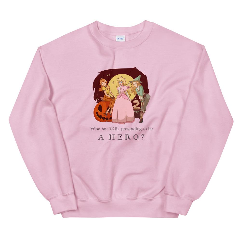 Pretending to be a Hero | Unisex Sweatshirt Threads and Thistles Inventory Light Pink S