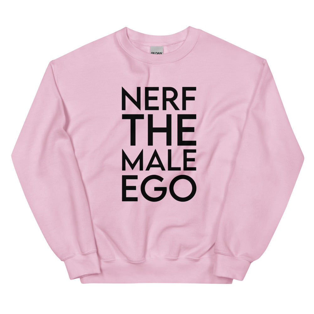 Nerf the Male Ego | Unisex Sweatshirt | Feminist Gamer Threads and Thistles Inventory Light Pink S