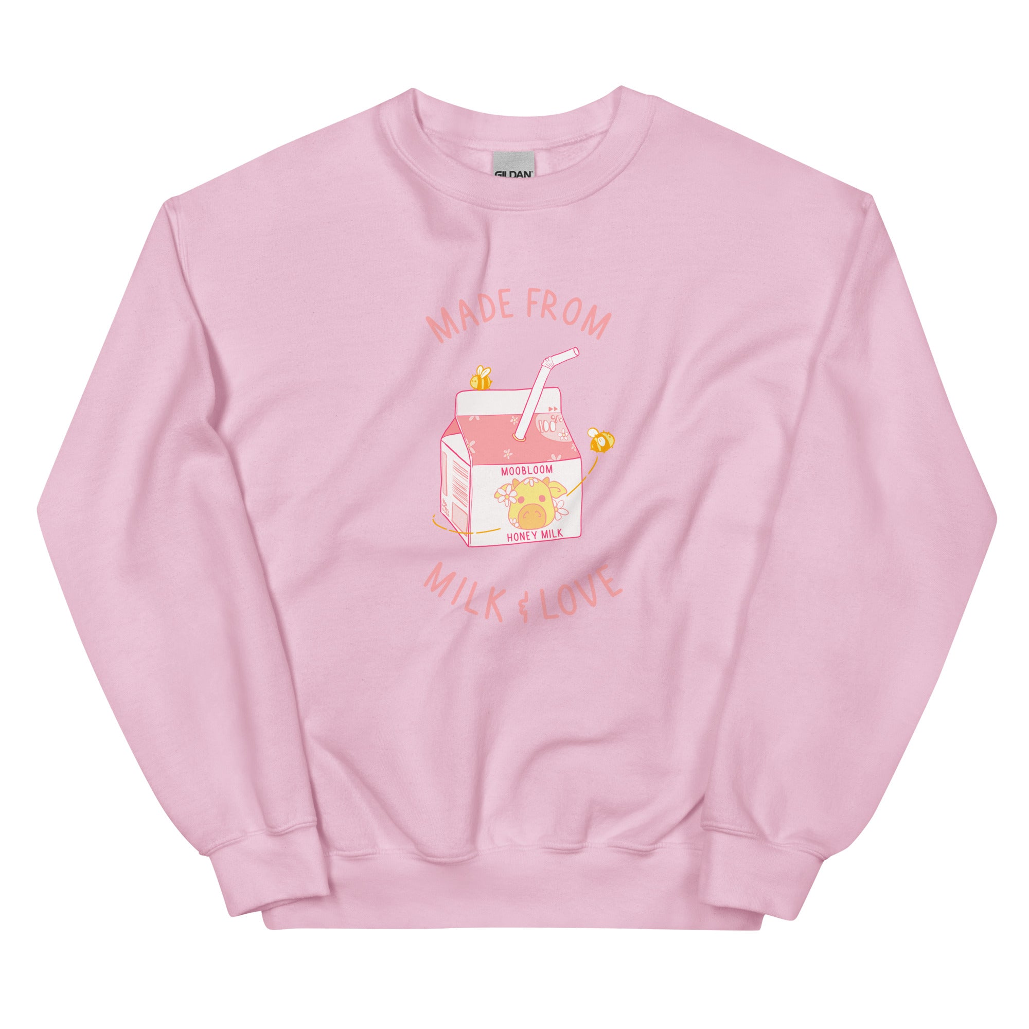 Milk and Love | Unisex Sweatshirt | Minecraft Threads and Thistles Inventory Light Pink S
