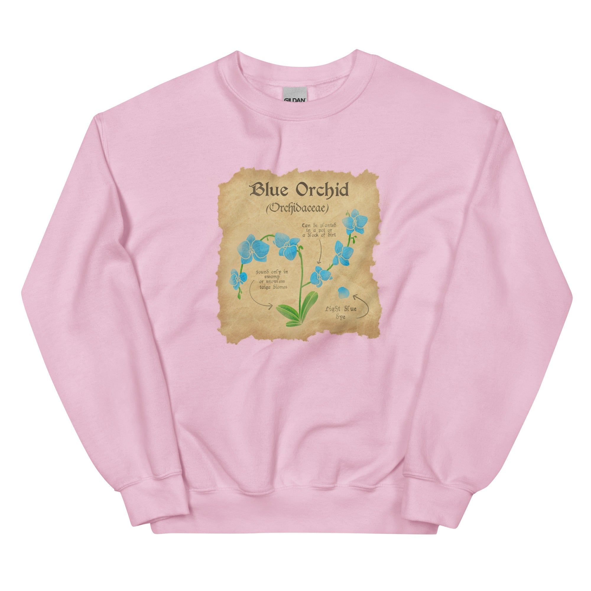 Blue Orchid | Unisex Sweatshirt | Minecraft Threads and Thistles Inventory Light Pink S