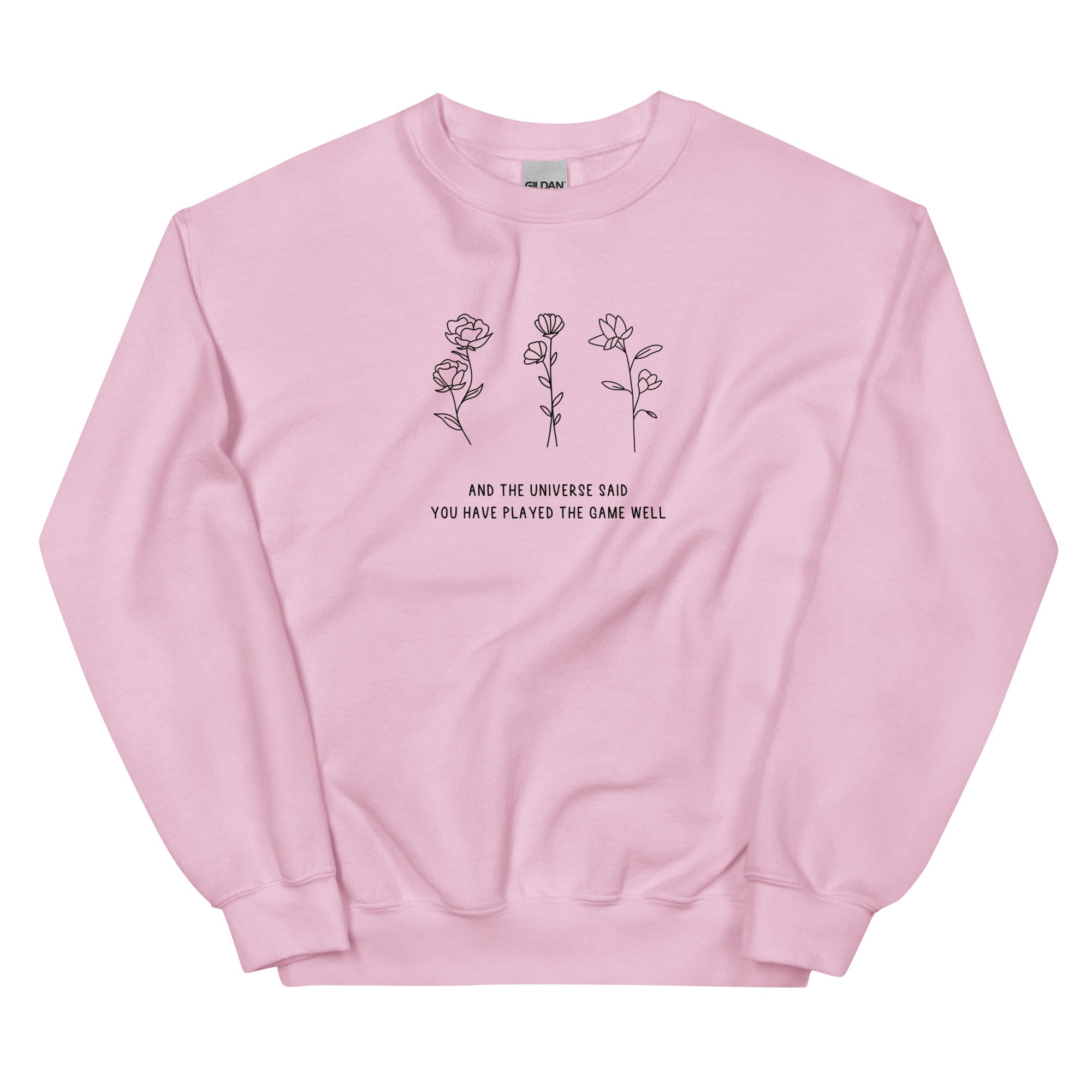 You Have Played the Game Well | Unisex Sweatshirt | Minecraft Threads and Thistles Inventory Light Pink S