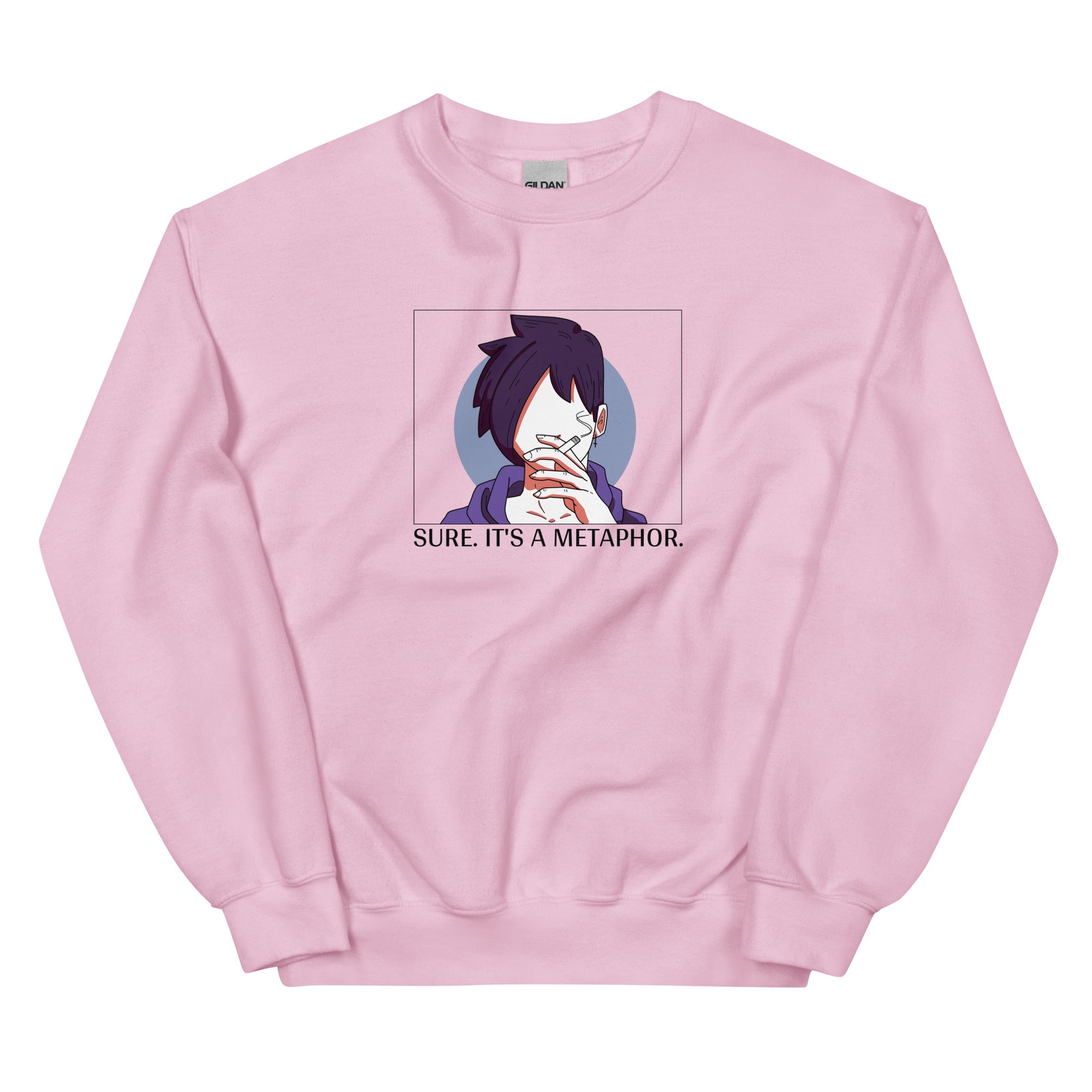 Sebastian's Metaphor | Unisex Sweatshirt | Stardew Valley Threads and Thistles Inventory Light Pink S