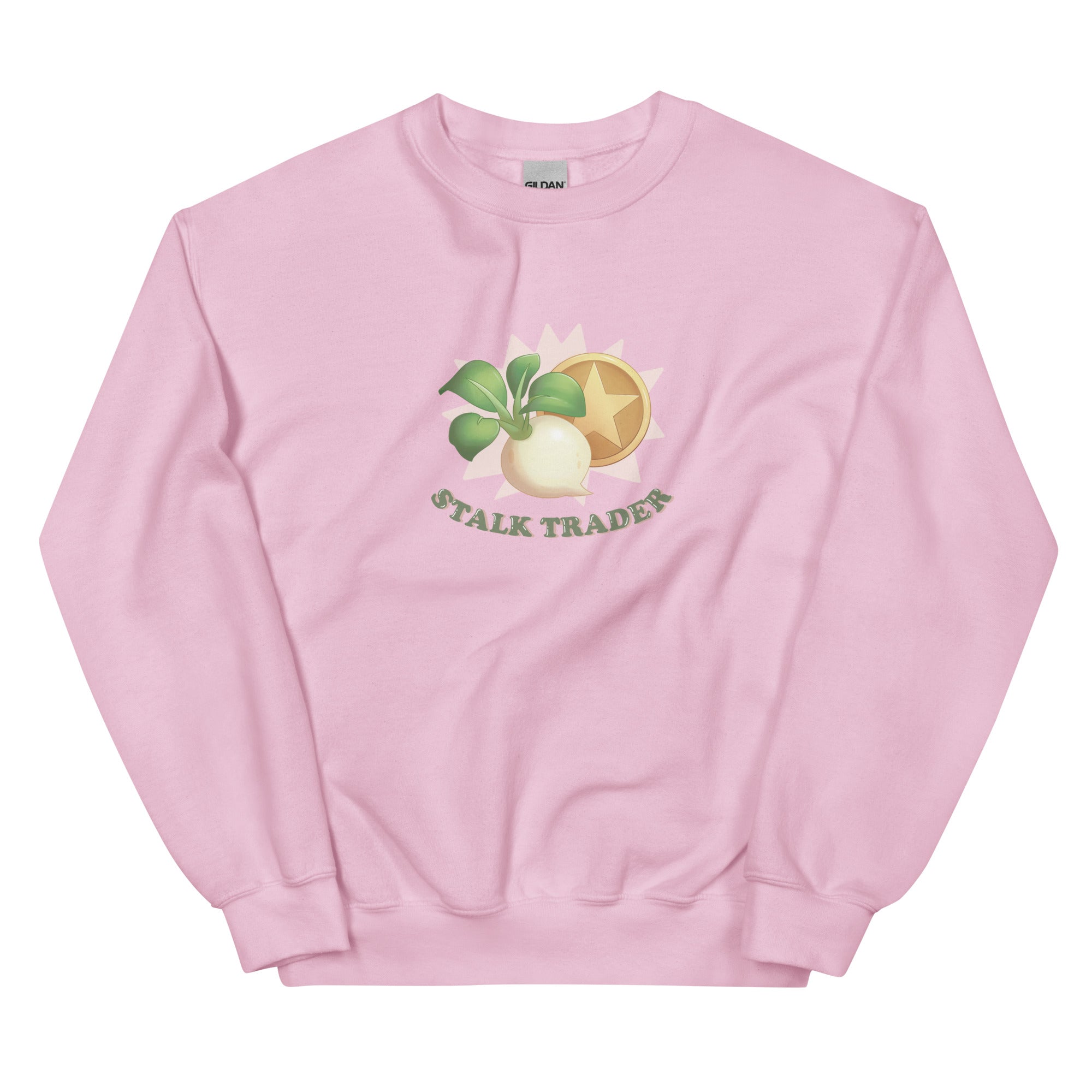 Stalk Trader | Unisex Sweatshirt | Animal Crossing Threads and Thistles Inventory Light Pink S