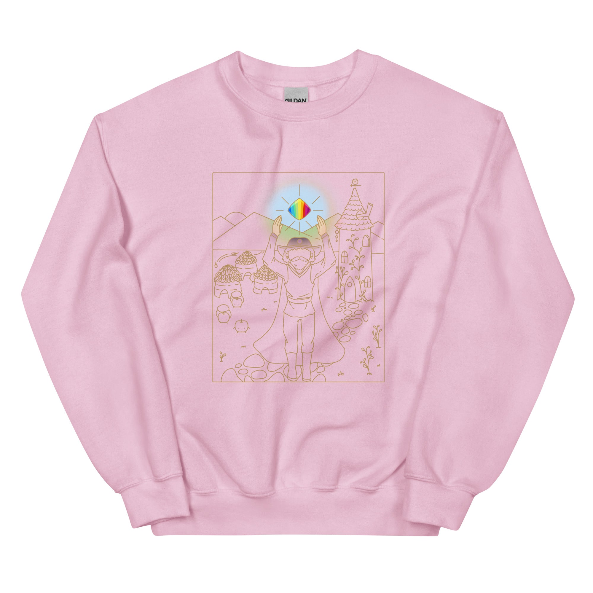 Wizard Tarot | Unisex Sweatshirt | Stardew Valley Threads and Thistles Inventory Light Pink S
