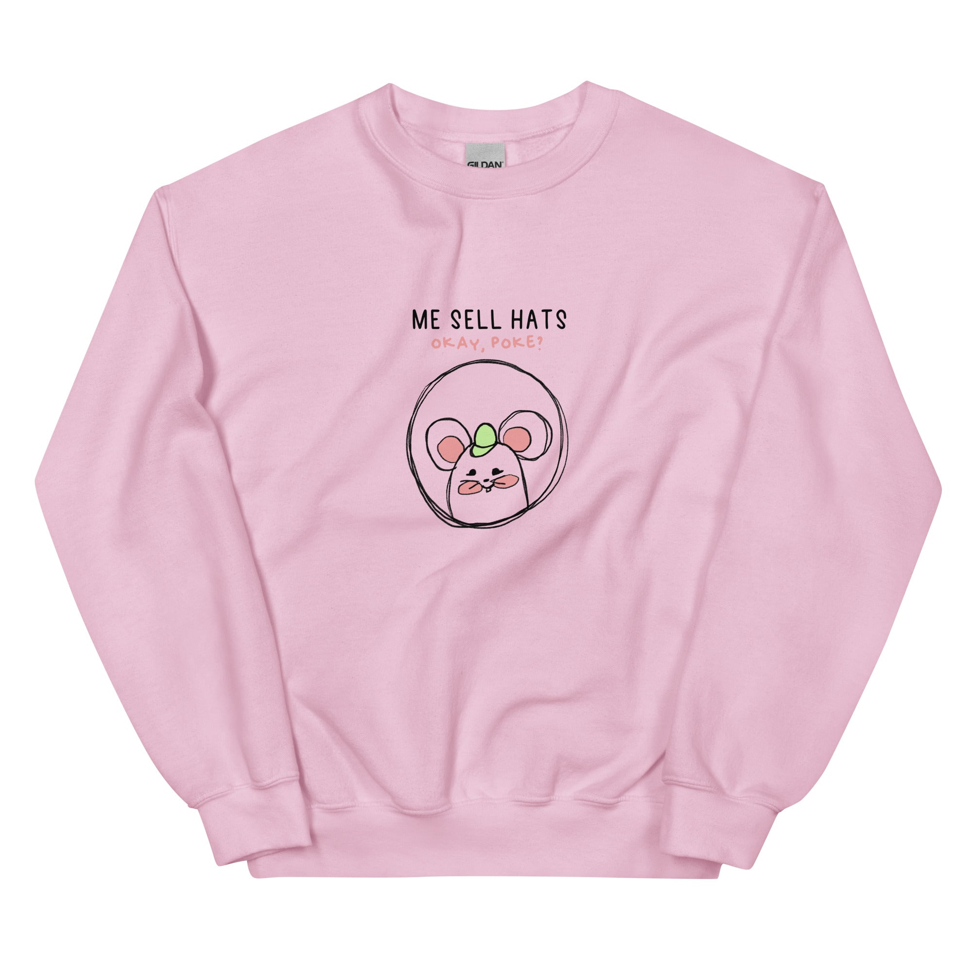 Me Sell Hats | Unisex Sweatshirt | Stardew Valley Threads and Thistles Inventory Light Pink S