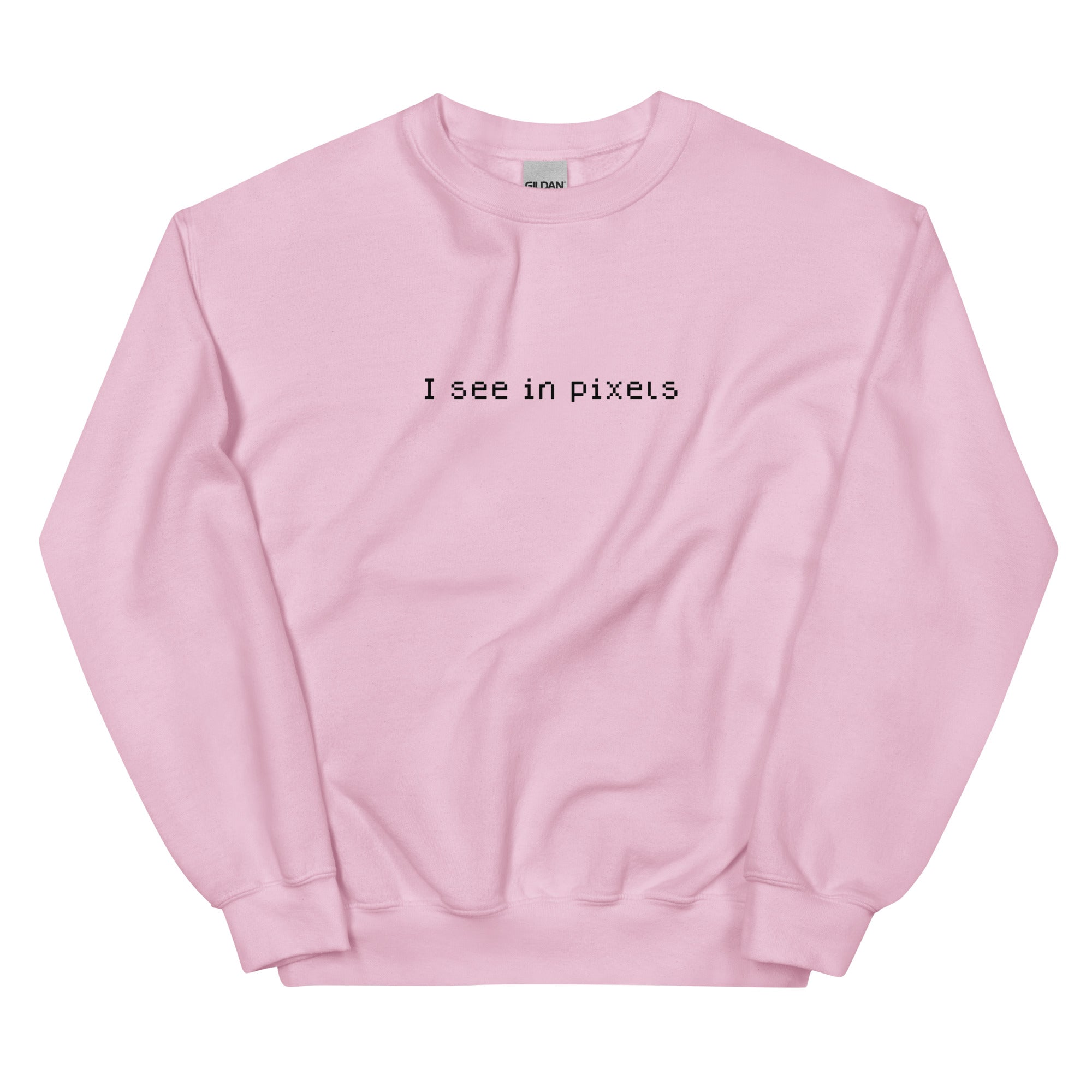 I See In Pixels | Unisex Sweatshirt Threads and Thistles Inventory Light Pink S