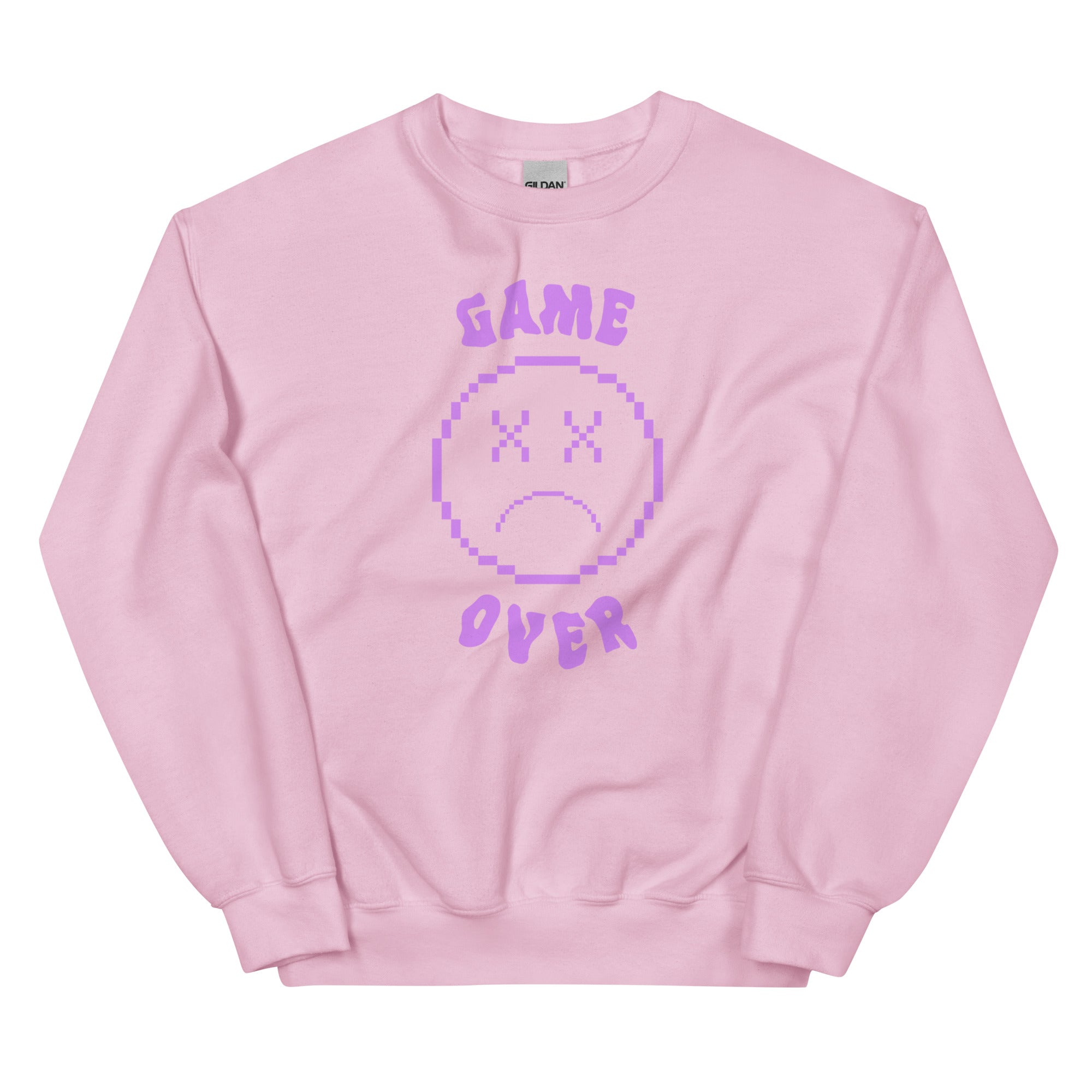 Game Over Smiley | Unisex Sweatshirt Threads and Thistles Inventory Light Pink S