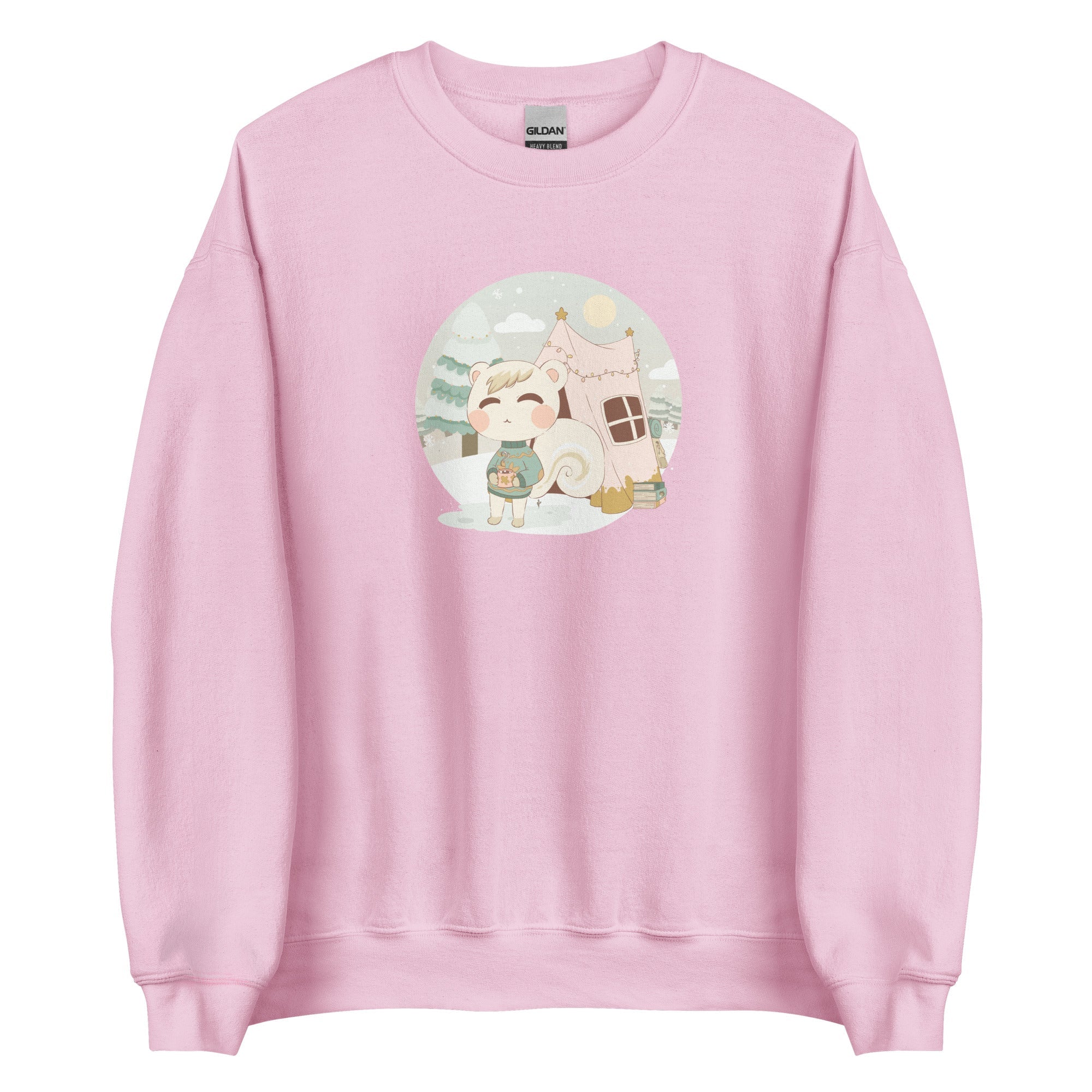 Marshal's Cozy Christmas | Cozy Gamer Animal Crossing | Unisex Sweatshirt Threads & Thistles Inventory Light Pink S