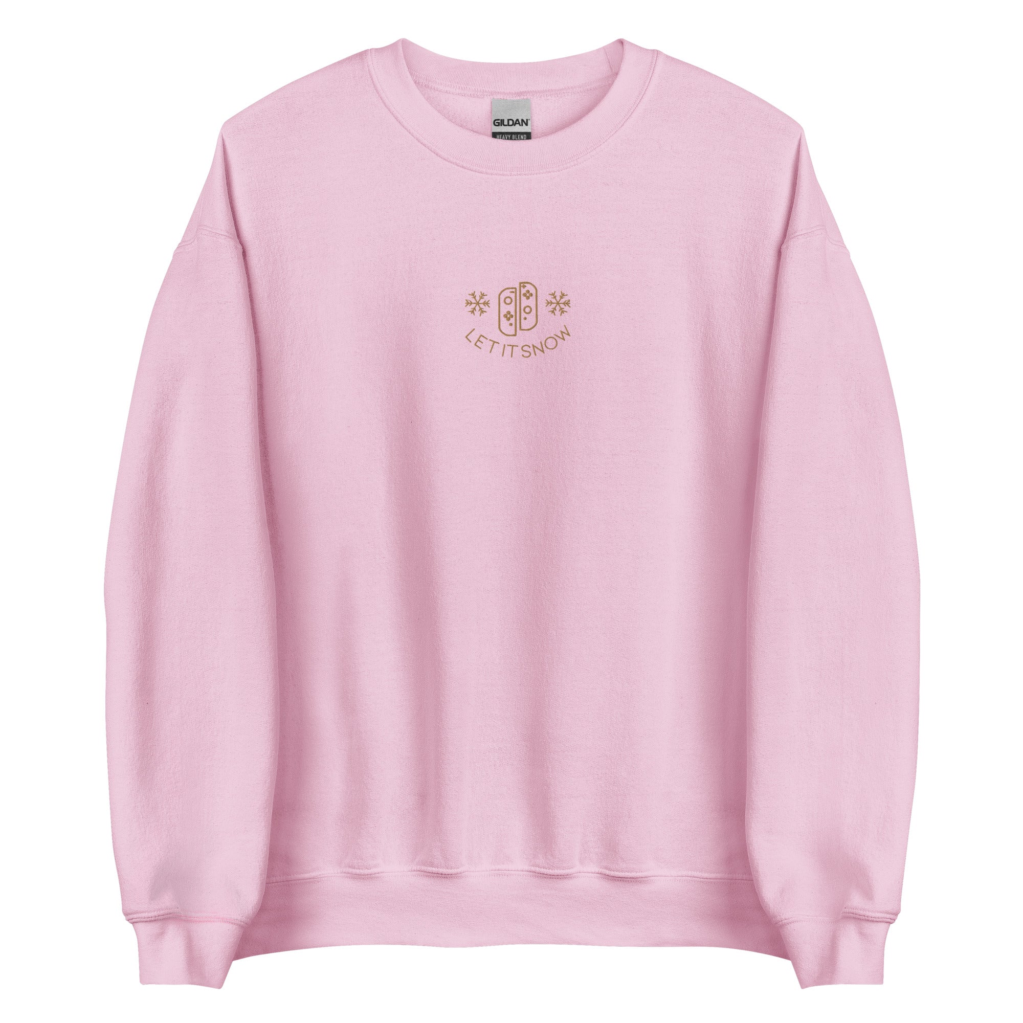 Let It Snow | Embroidered Unisex Sweatshirt | Cozy Gamer Christmas Threads & Thistles Inventory Light Pink S