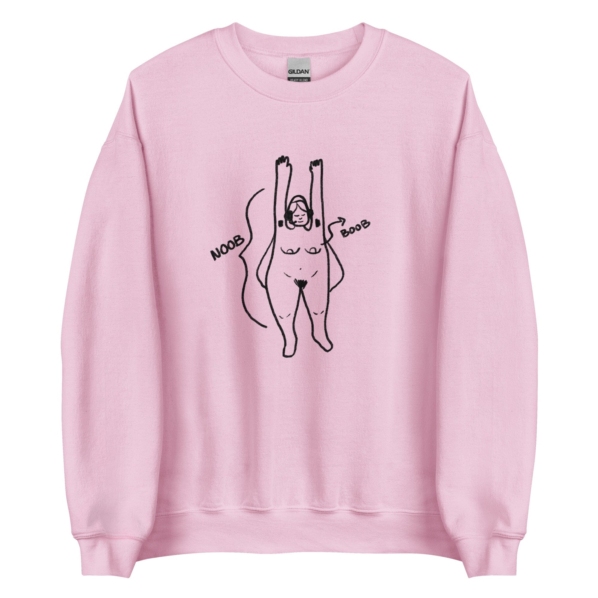 Noob Anatomy | Unisex Sweatshirt | Feminist gamer Threads & Thistles Inventory Light Pink S