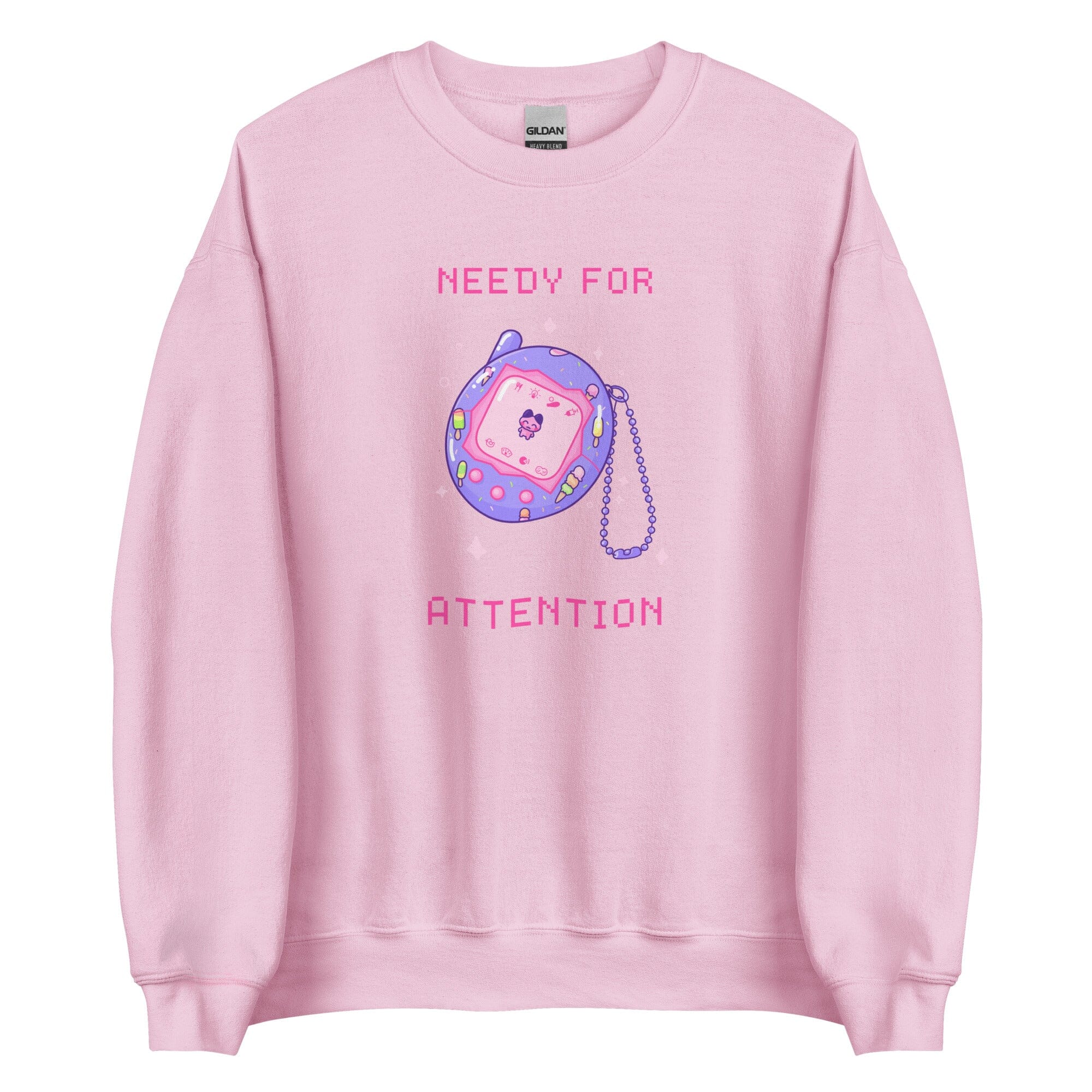 Needy for Attention | Unisex Sweatshirt | Retro Gaming Threads & Thistles Inventory Light Pink S
