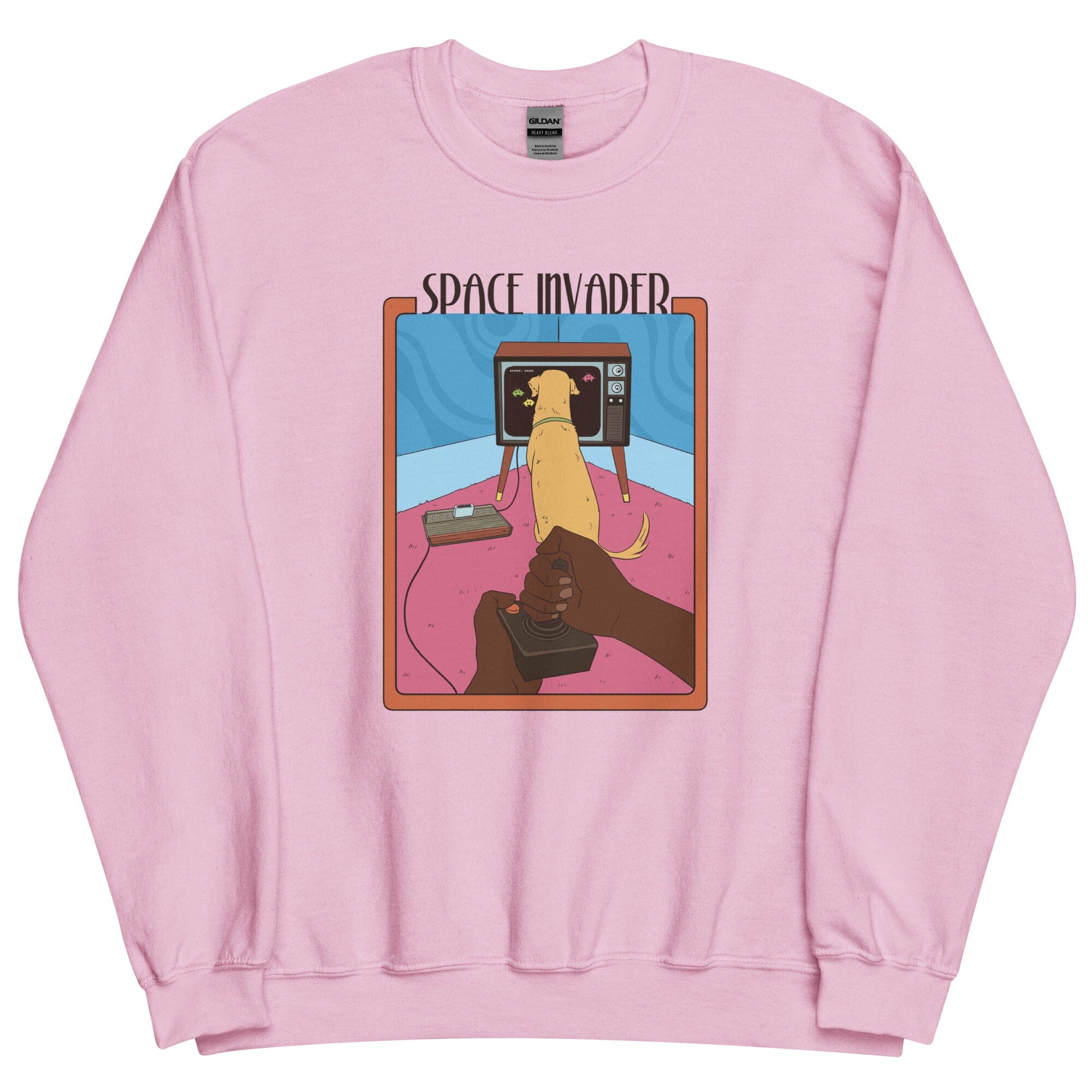 Space Invader | Unisex Sweatshirt | Retro Gaming Threads & Thistles Inventory Light Pink S