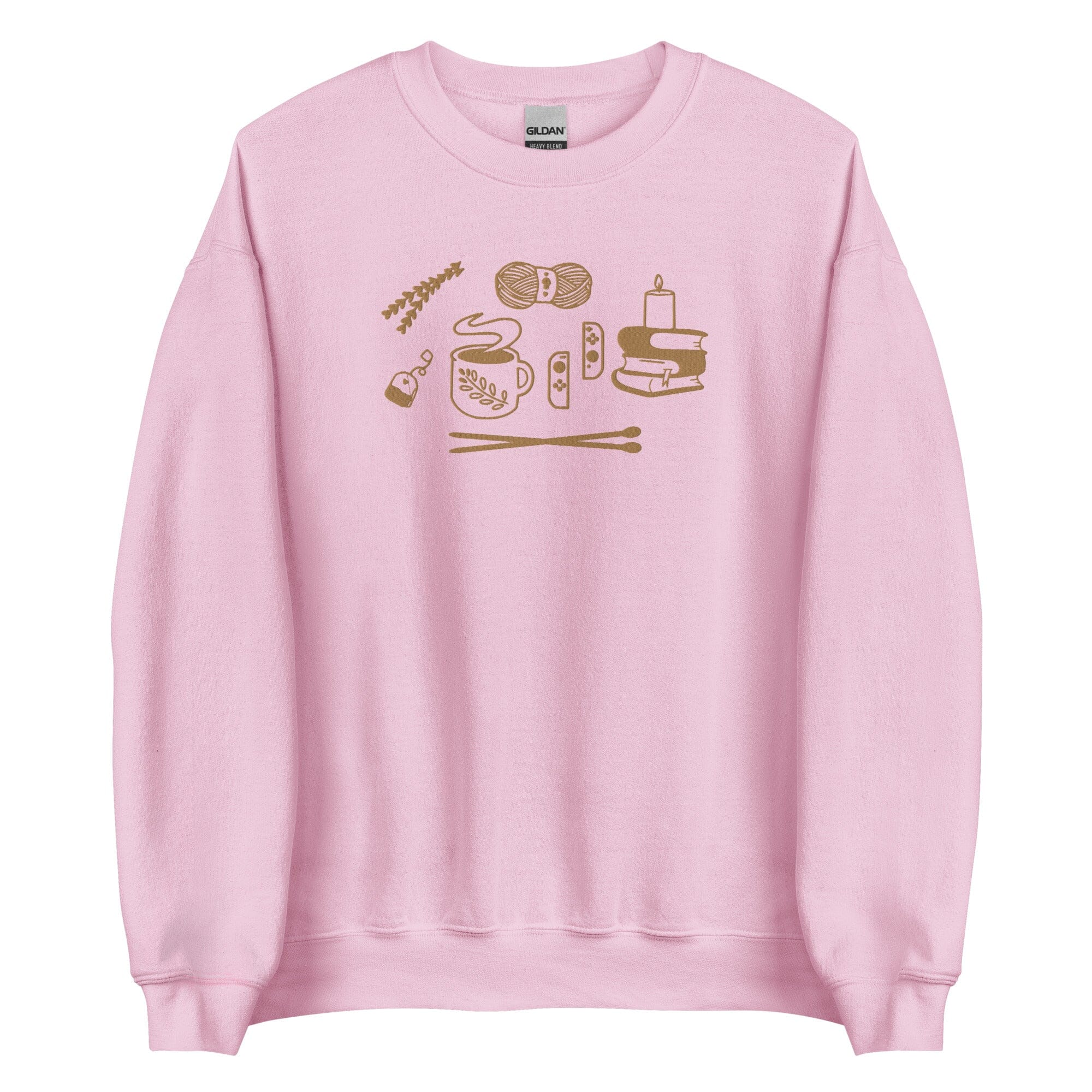 Cozy Hobbies | Embroidered Unisex Sweatshirt | Cozy Gamer Threads & Thistles Inventory Light Pink S