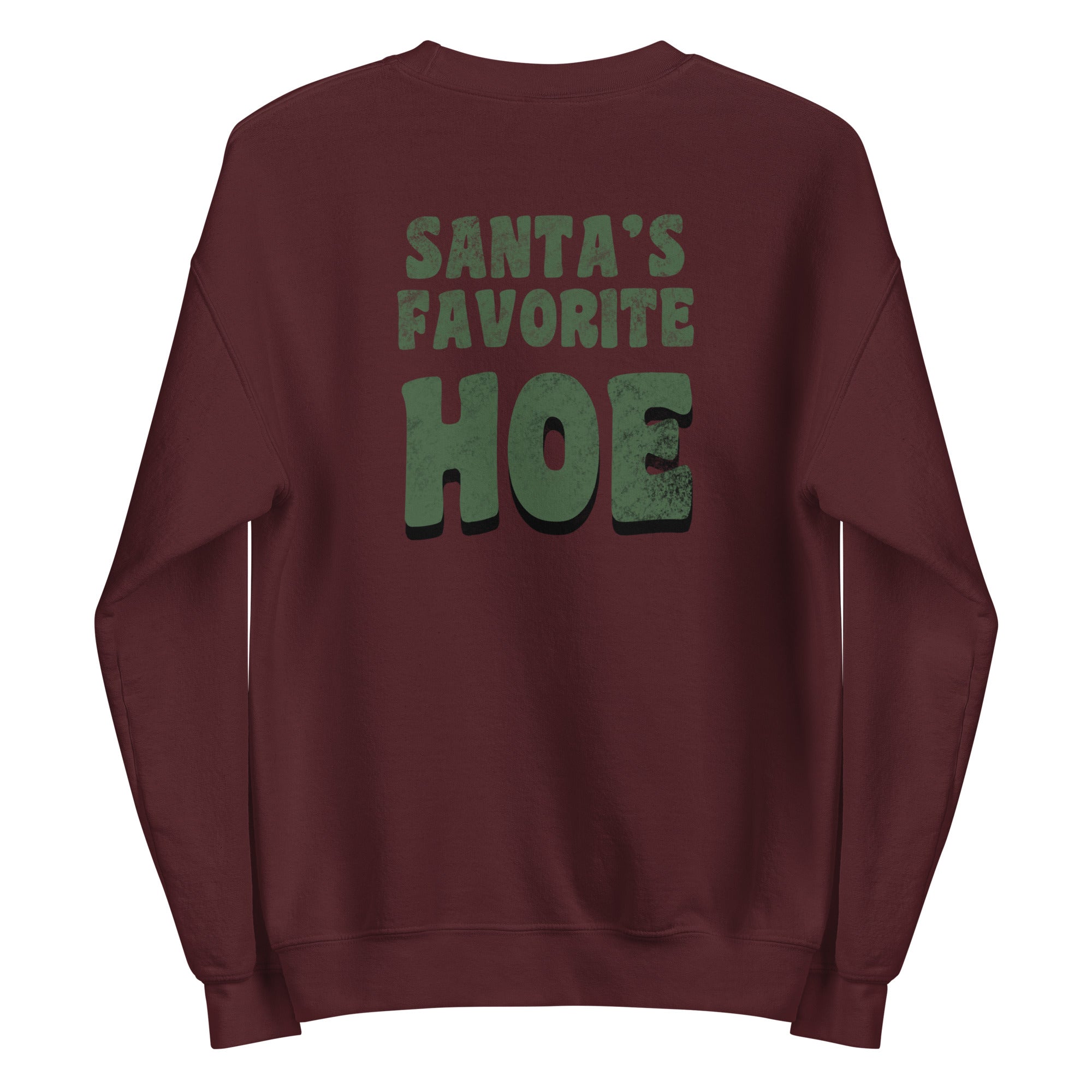 Santa's Favorite Hoe | Unisex Sweatshirt | Feminist Gamer Christmas Stardew Valley Sweatshirt Threads & Thistles Inventory Maroon S