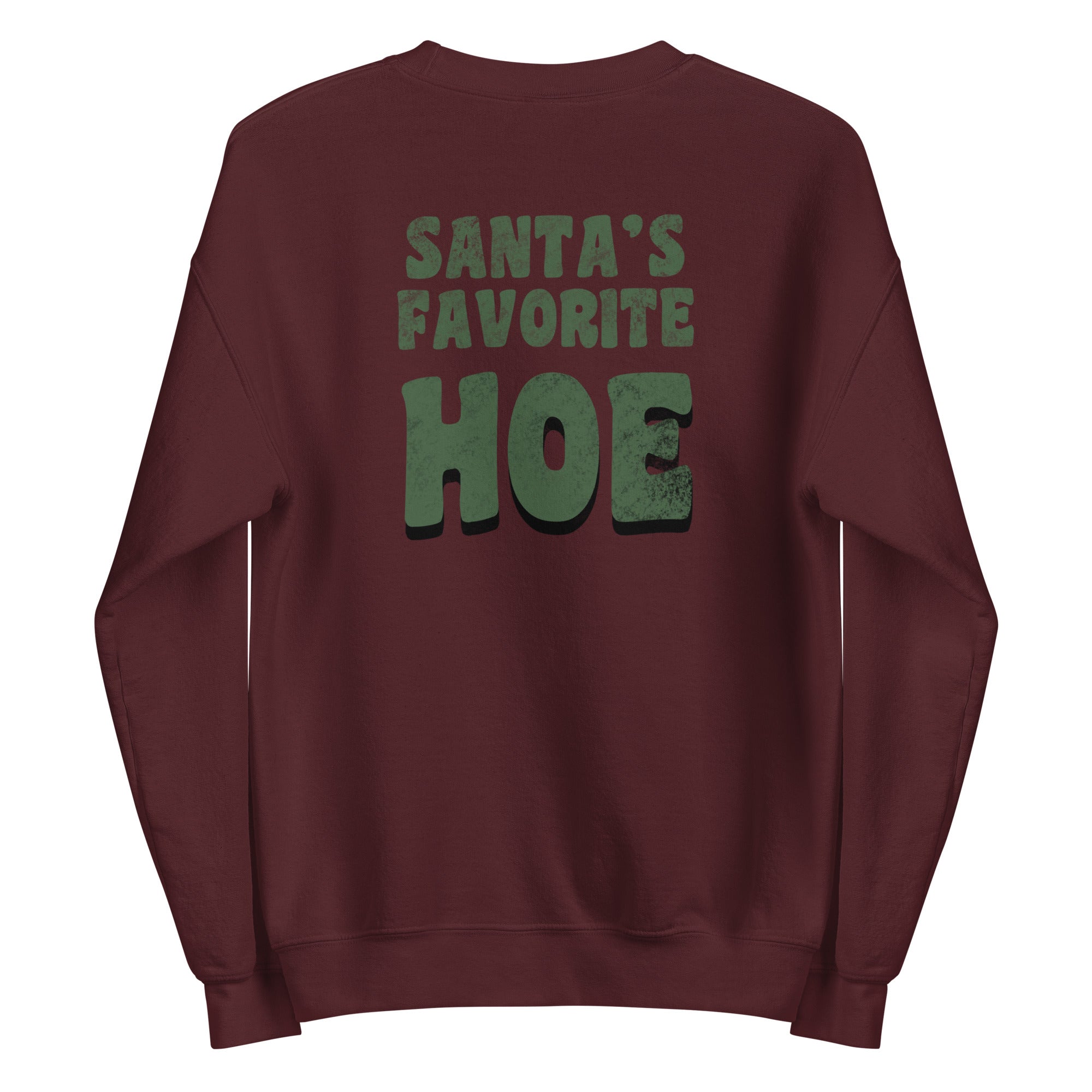 Santa's Favorite Hoe | Unisex Sweatshirt | Feminist Gamer Christmas Stardew Valley Sweatshirt Threads & Thistles Inventory Maroon S 