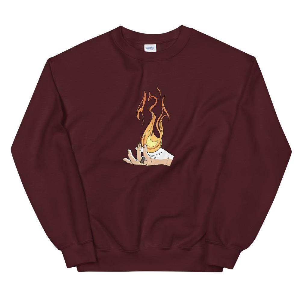 Destruction Spell | Unisex Sweatshirt | Skyrim Threads and Thistles Inventory Maroon S