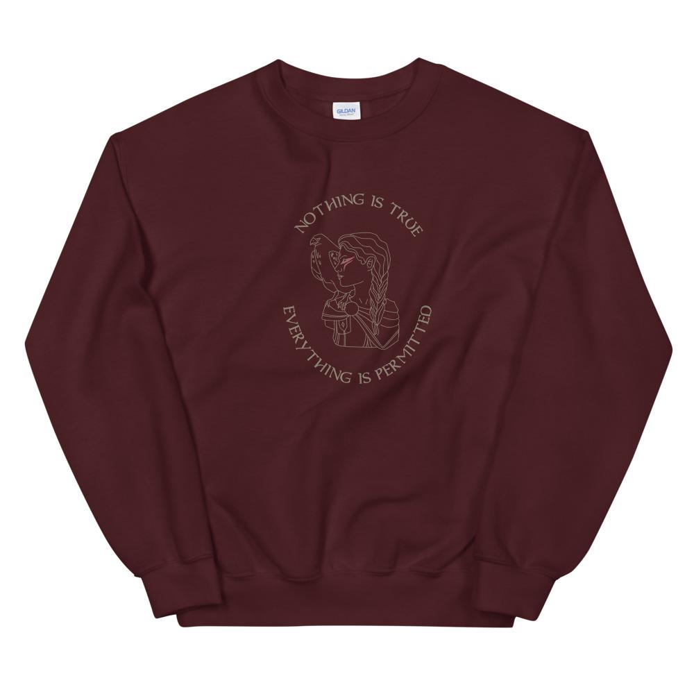 Nothing is True | Unisex Sweatshirt | Assassin's Creed Threads and Thistles Inventory Maroon S 
