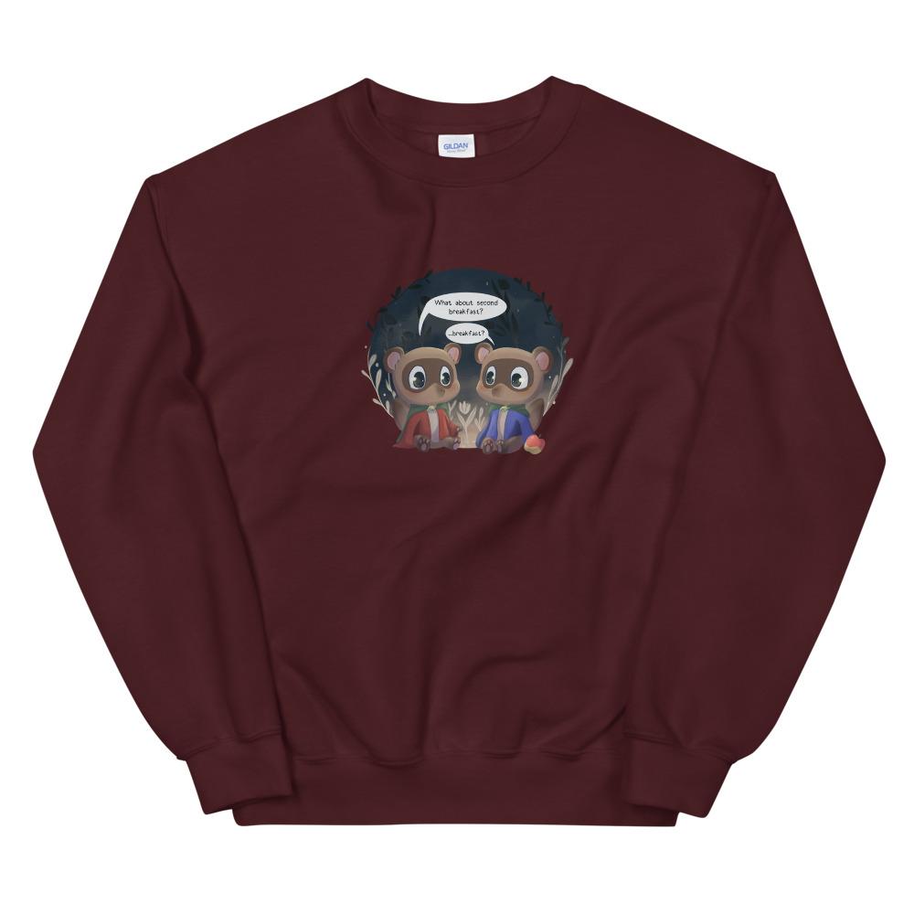 Nooklings Breakfast | Unisex Sweatshirt | Animal Crossing Threads and Thistles Inventory Maroon S
