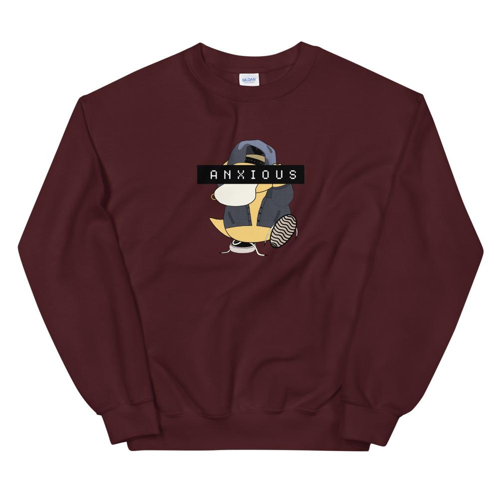 Anxious | Unisex Sweatshirt | Pokemon Threads and Thistles Inventory Maroon S